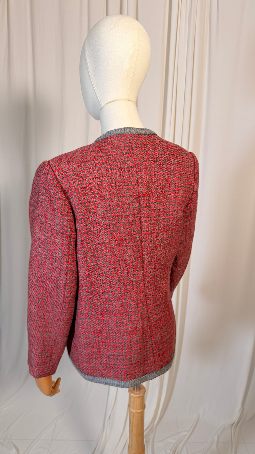 Red Vintage Tweed Blazer [L]