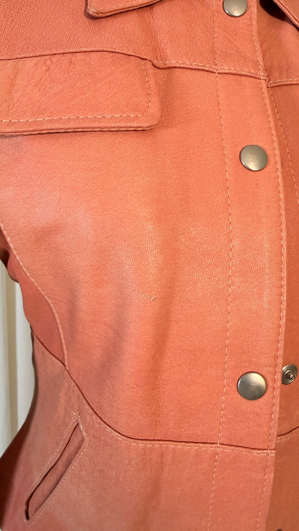 Veste en cuir corail [XS]