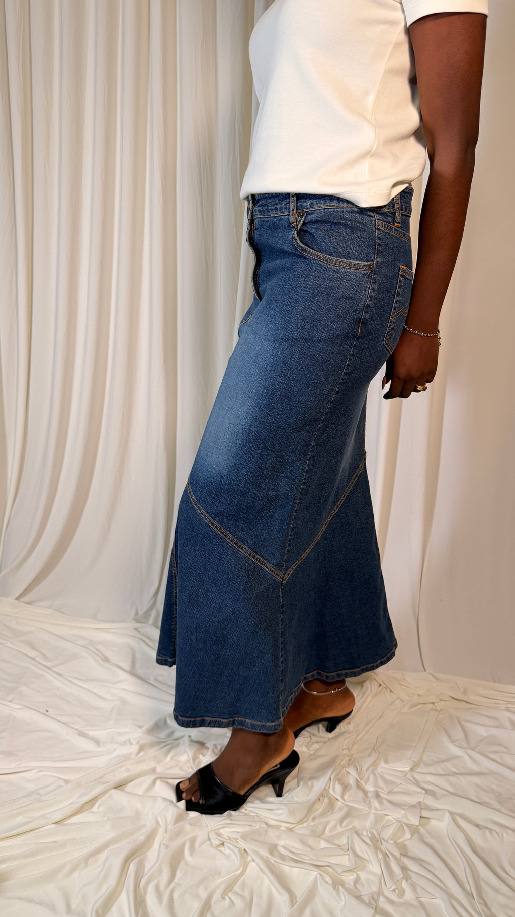 Denim Long Skirt [40]