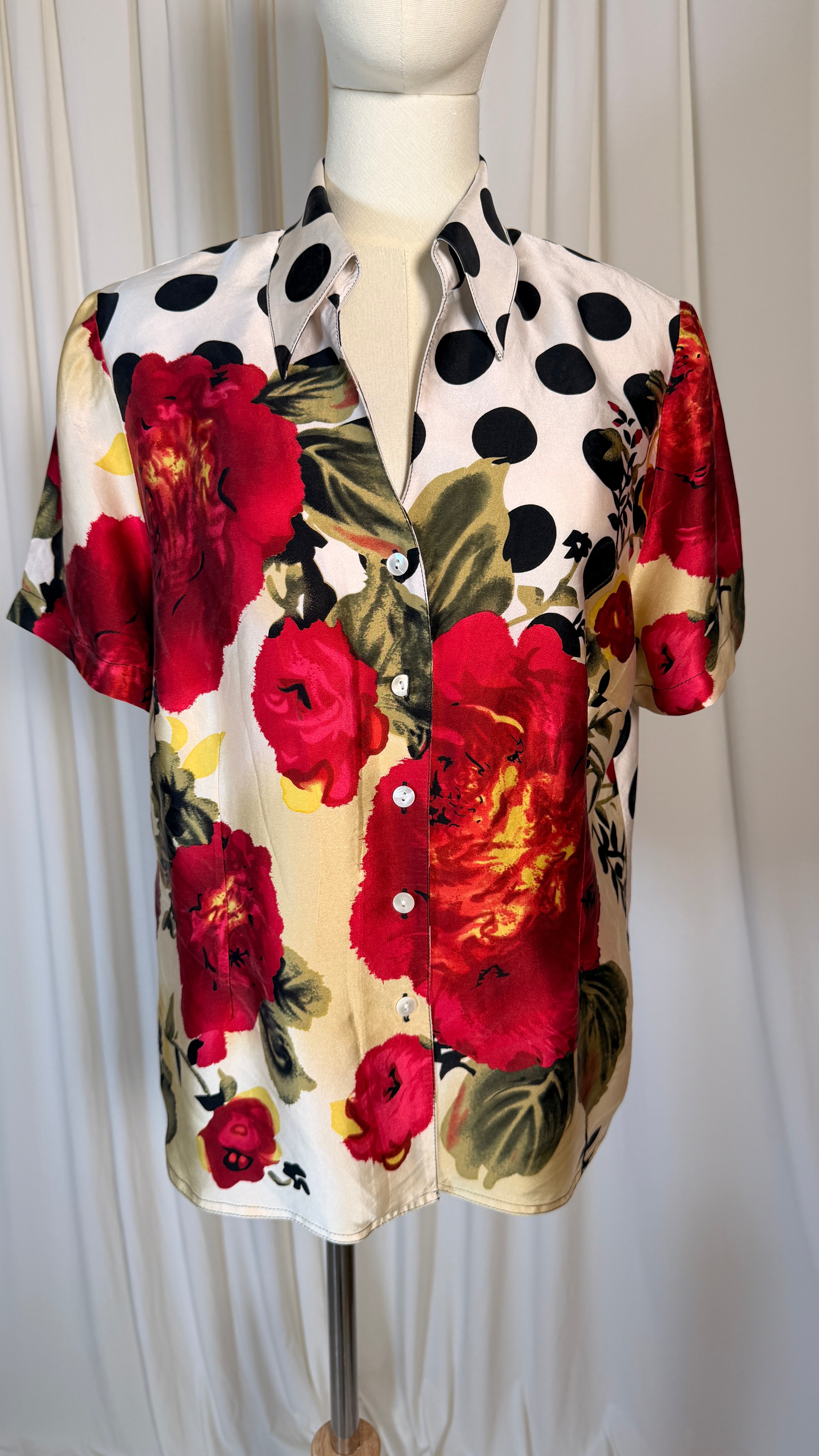Vintage Rose Polka Blouse [M]