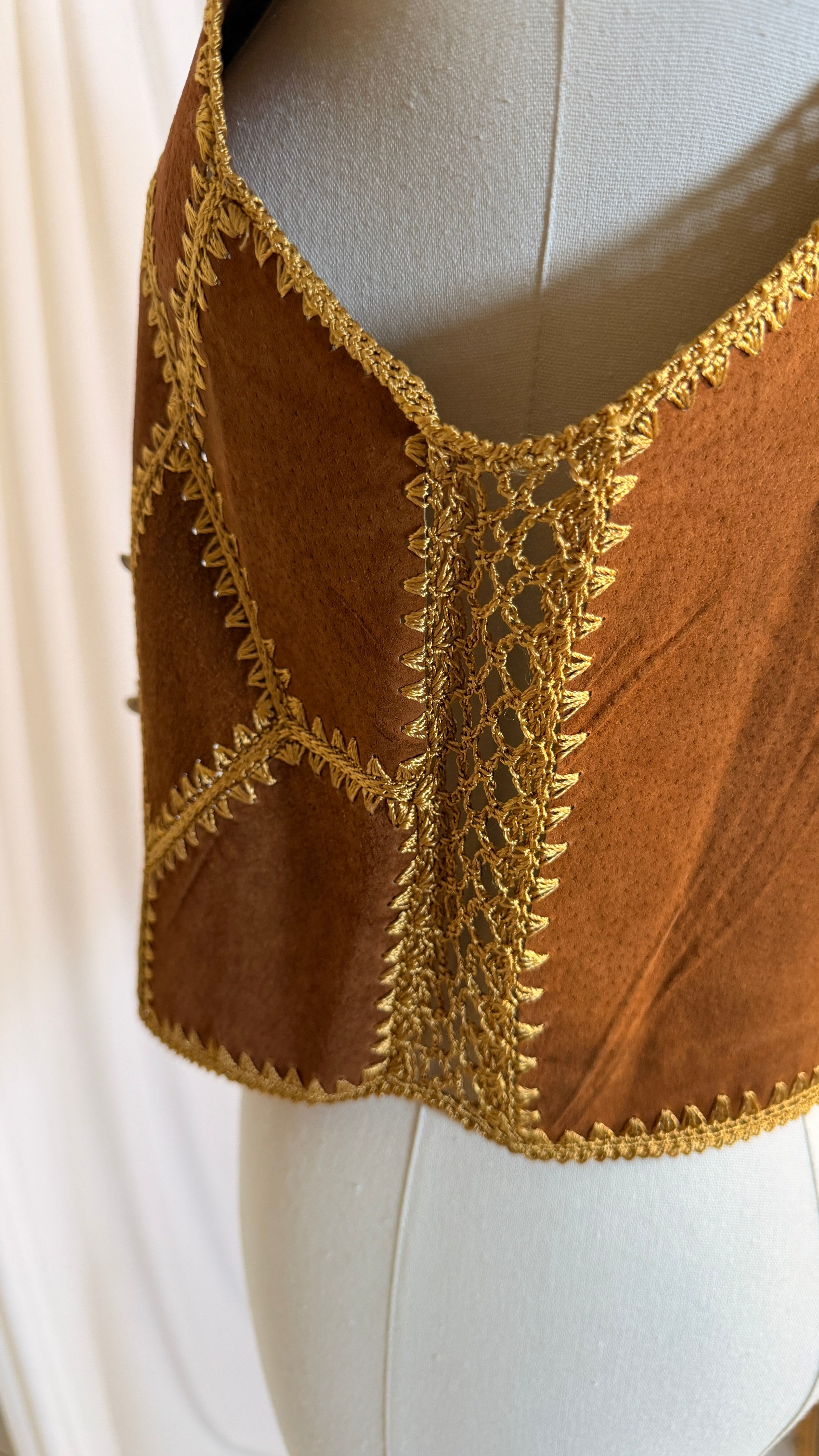 Vintage Suede Leather Vest [ S]