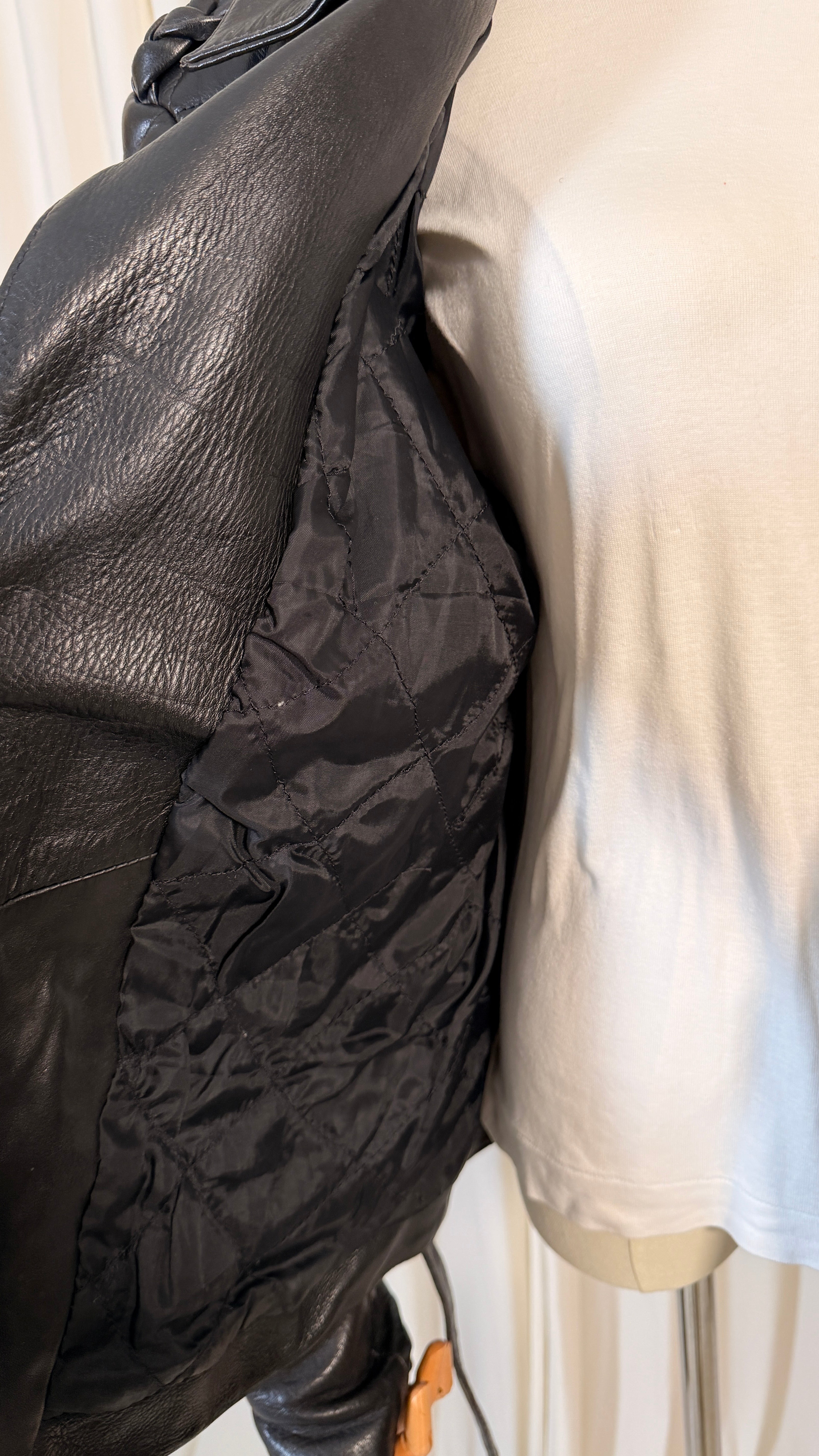 Blouson de motard vintage noir [L]