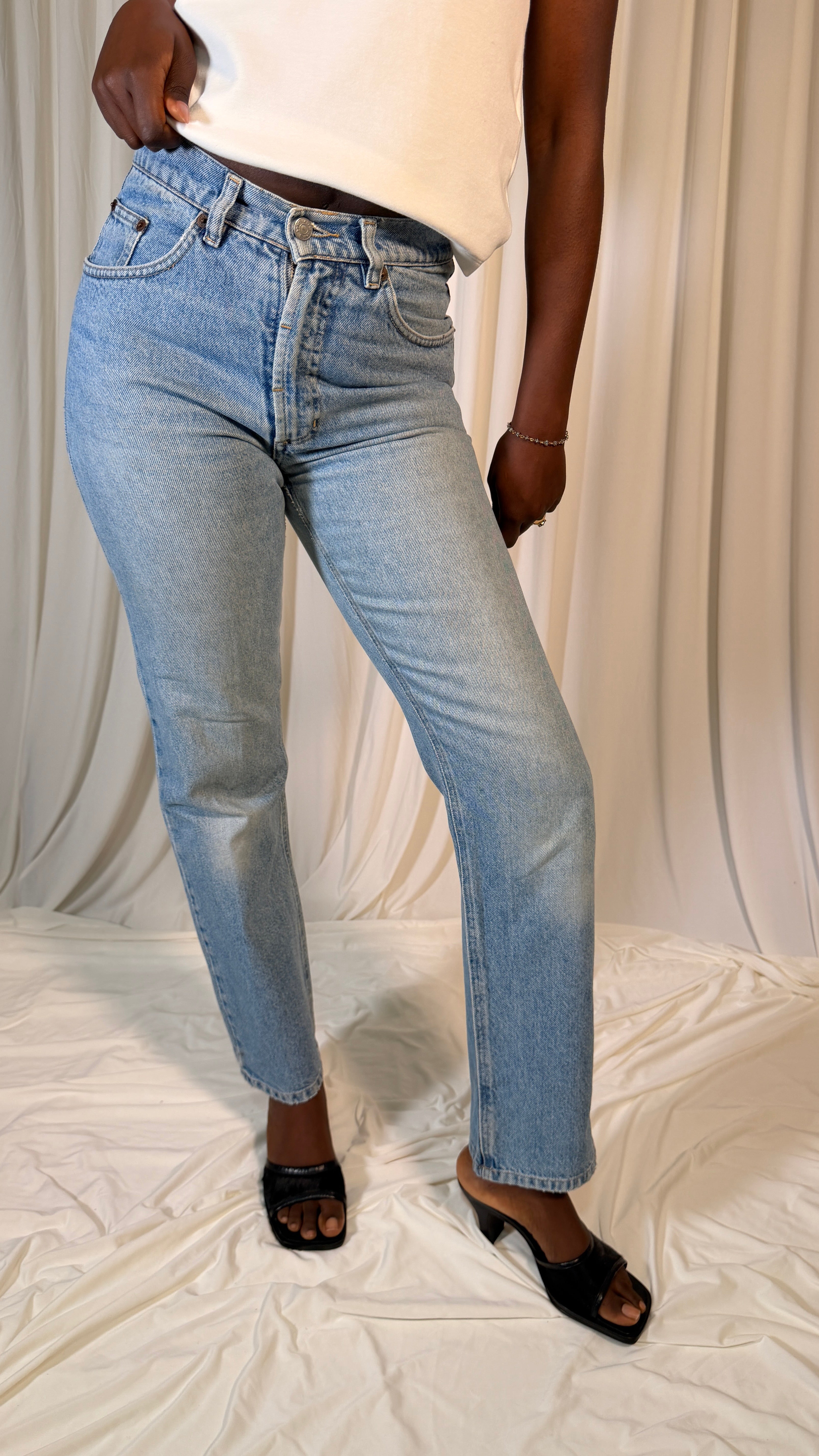 Jeans délavage bleu vintage [36]