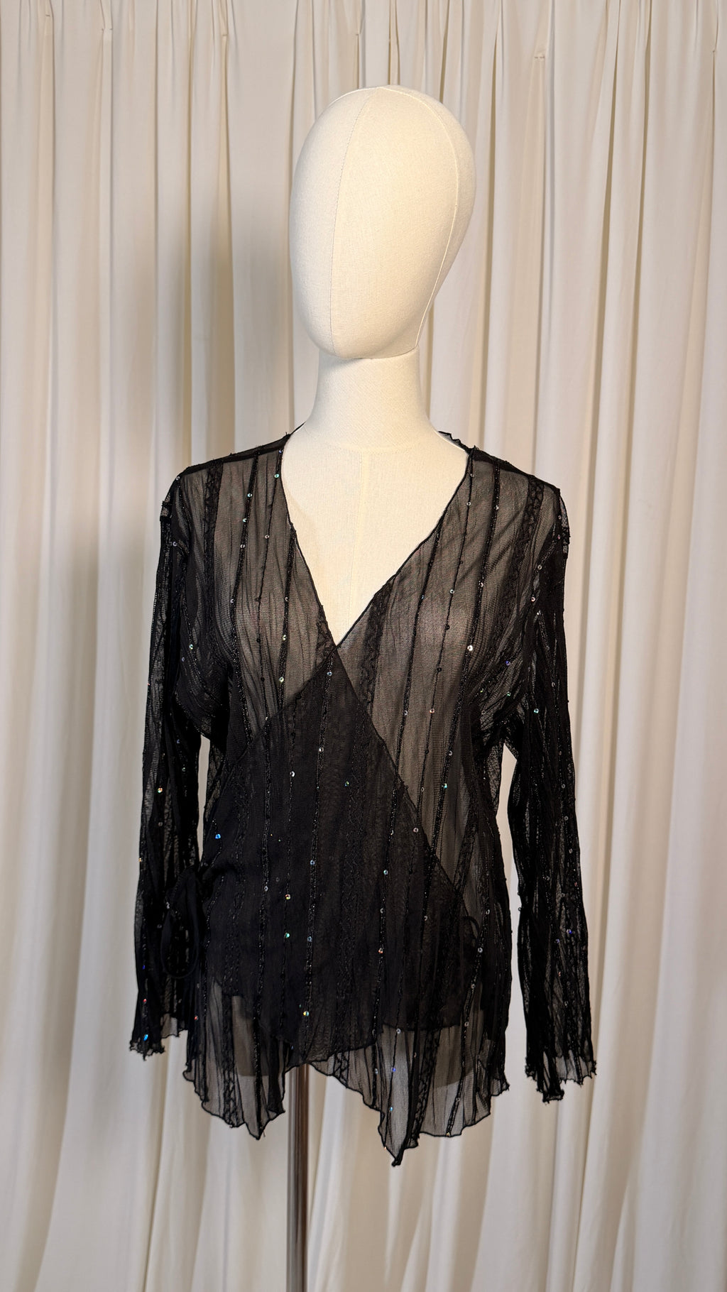 Vintage Black Wrap Around Top