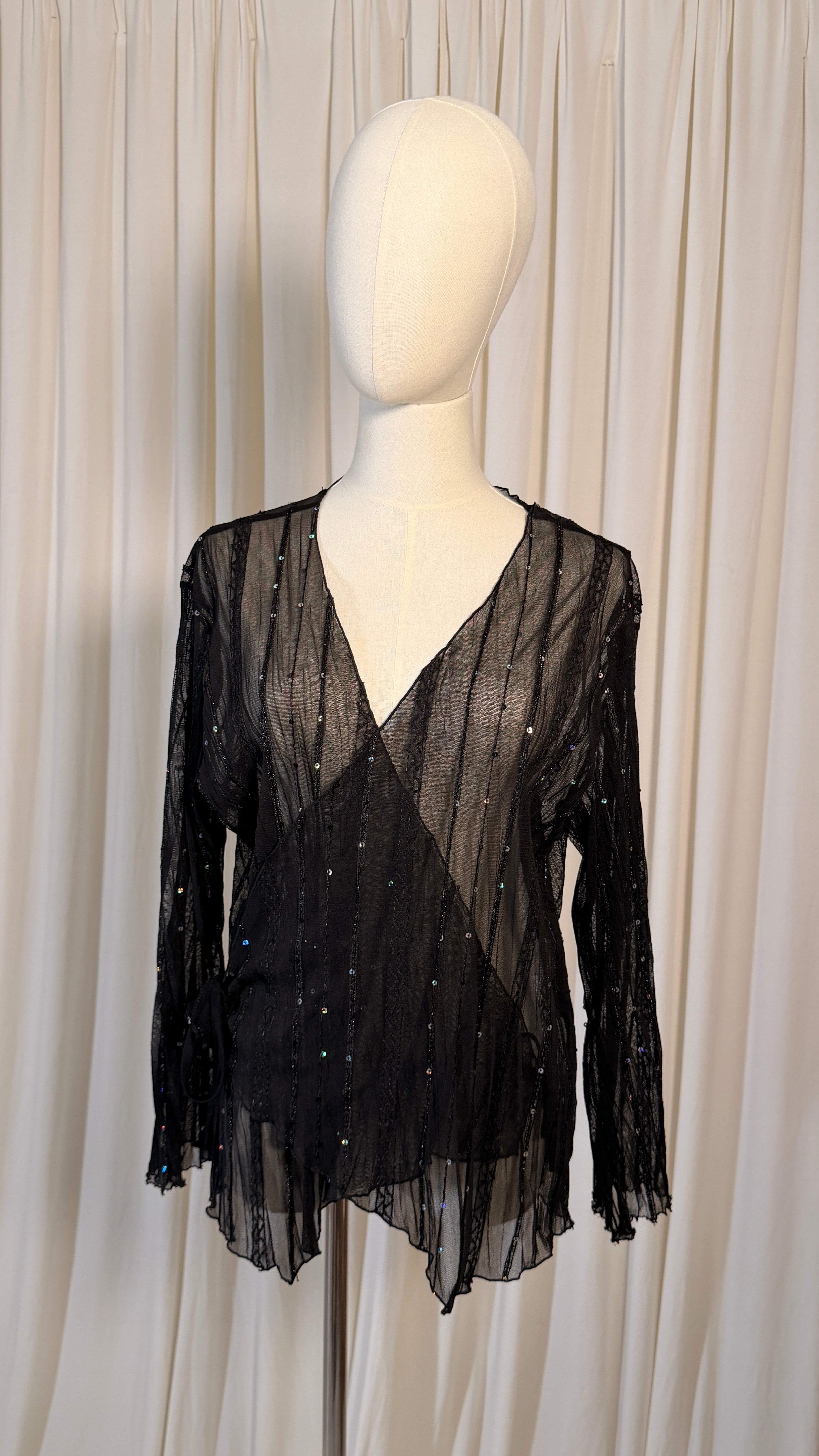 Vintage Black Wrap Around Top