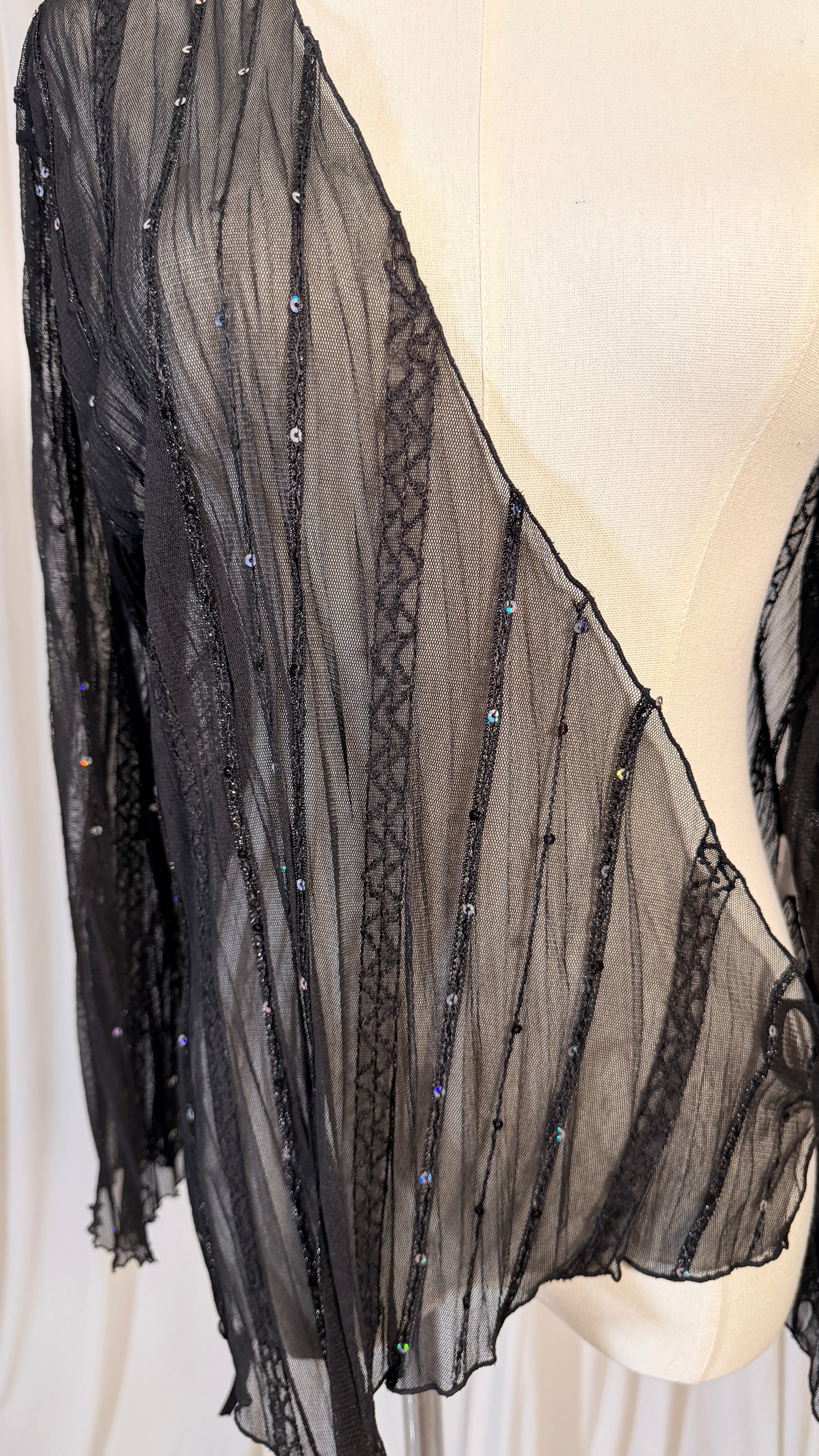 Vintage Black Wrap Around Top
