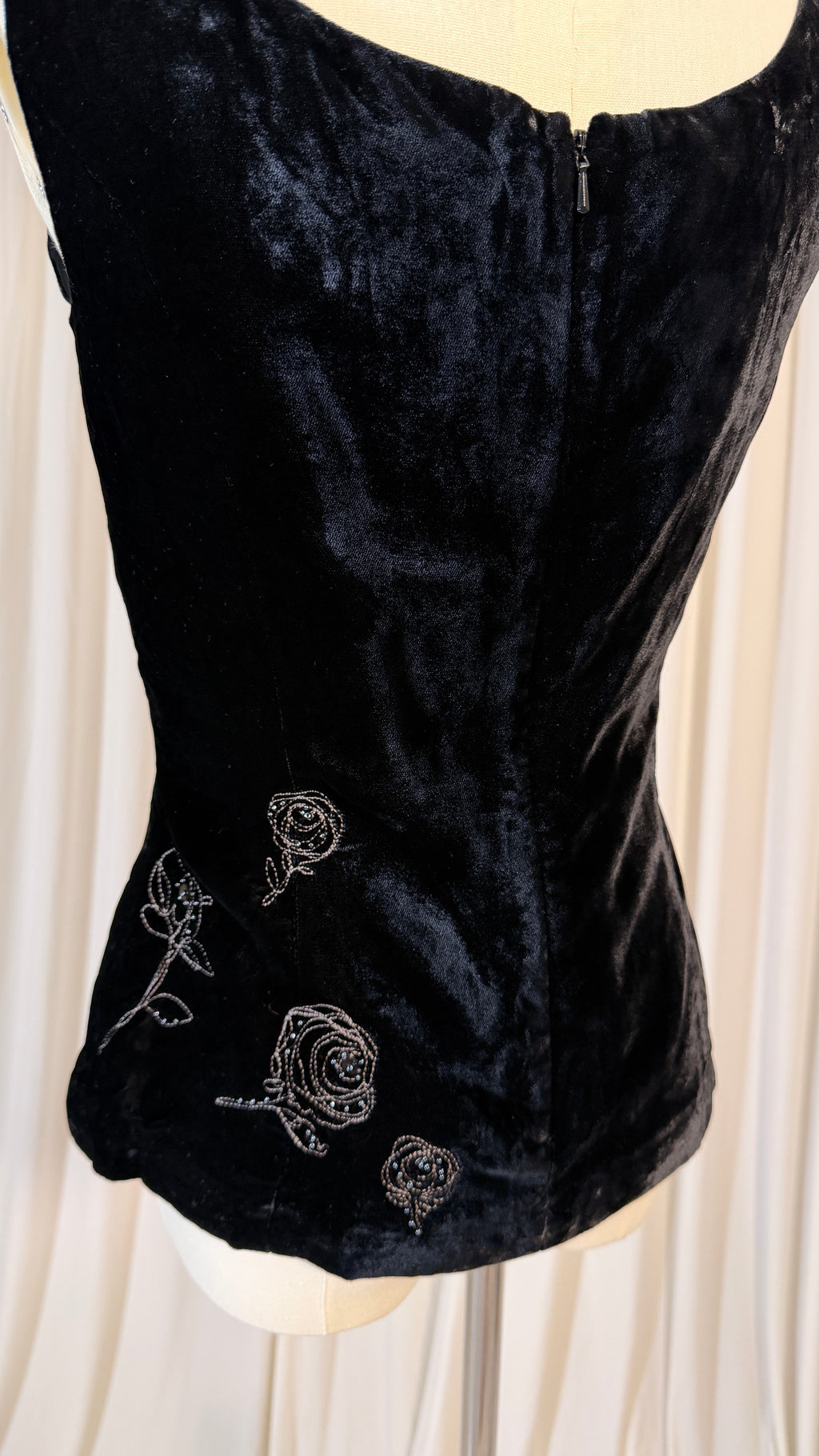 90s LAURA ASHLEY vintage velvet corset top
