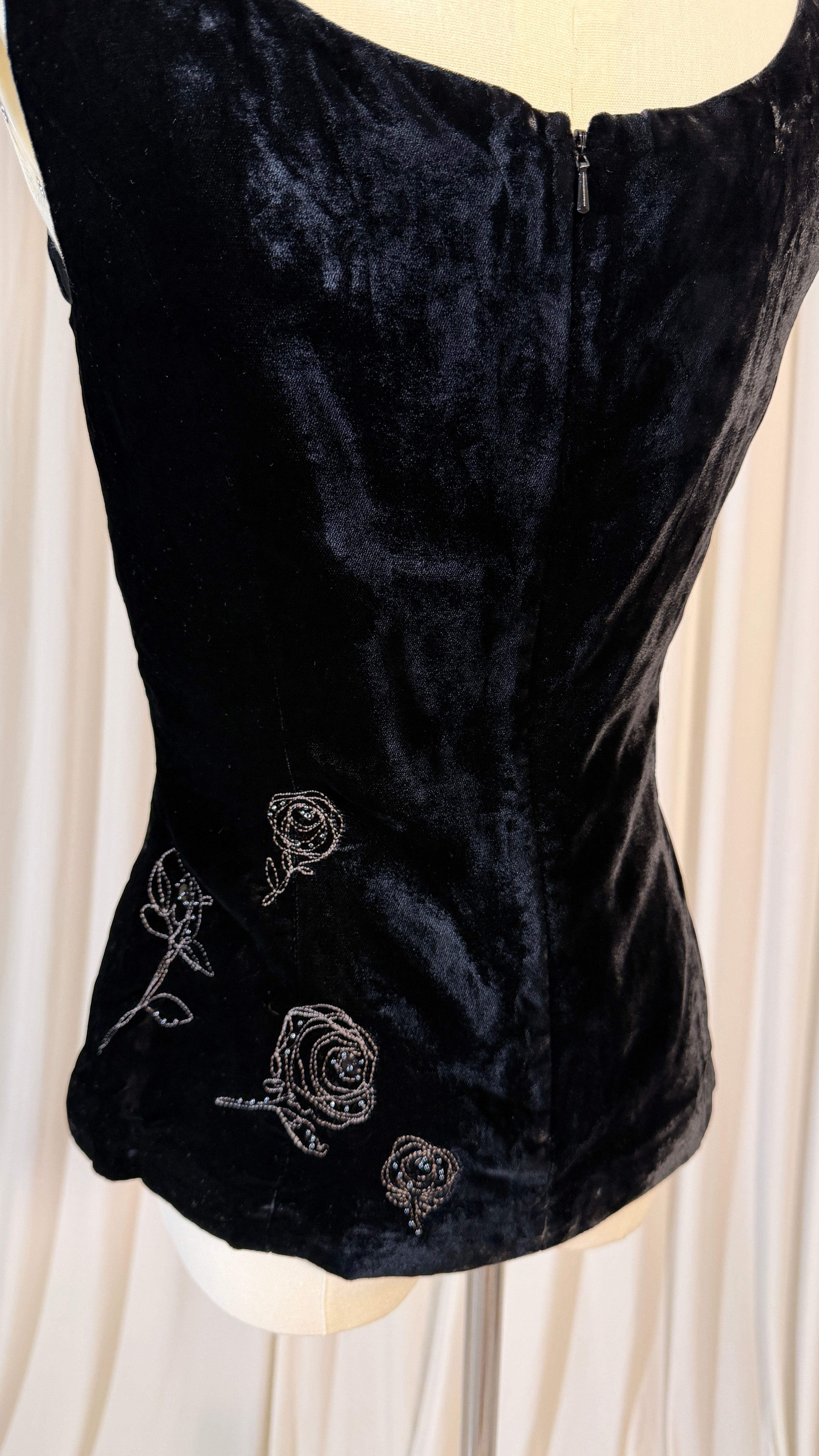 90s LAURA ASHLEY vintage velvet corset top