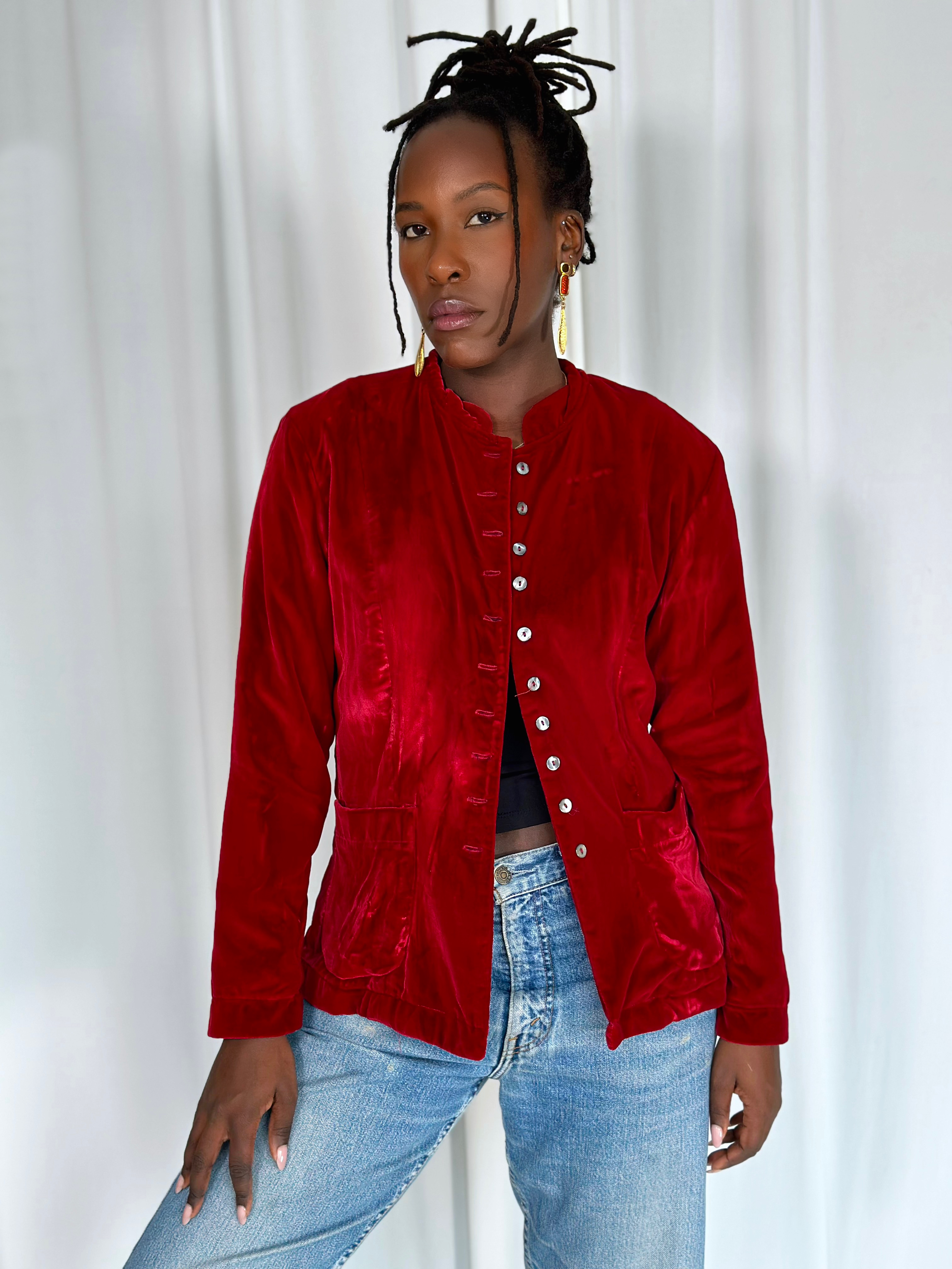 Velvet Red Blazer [M]