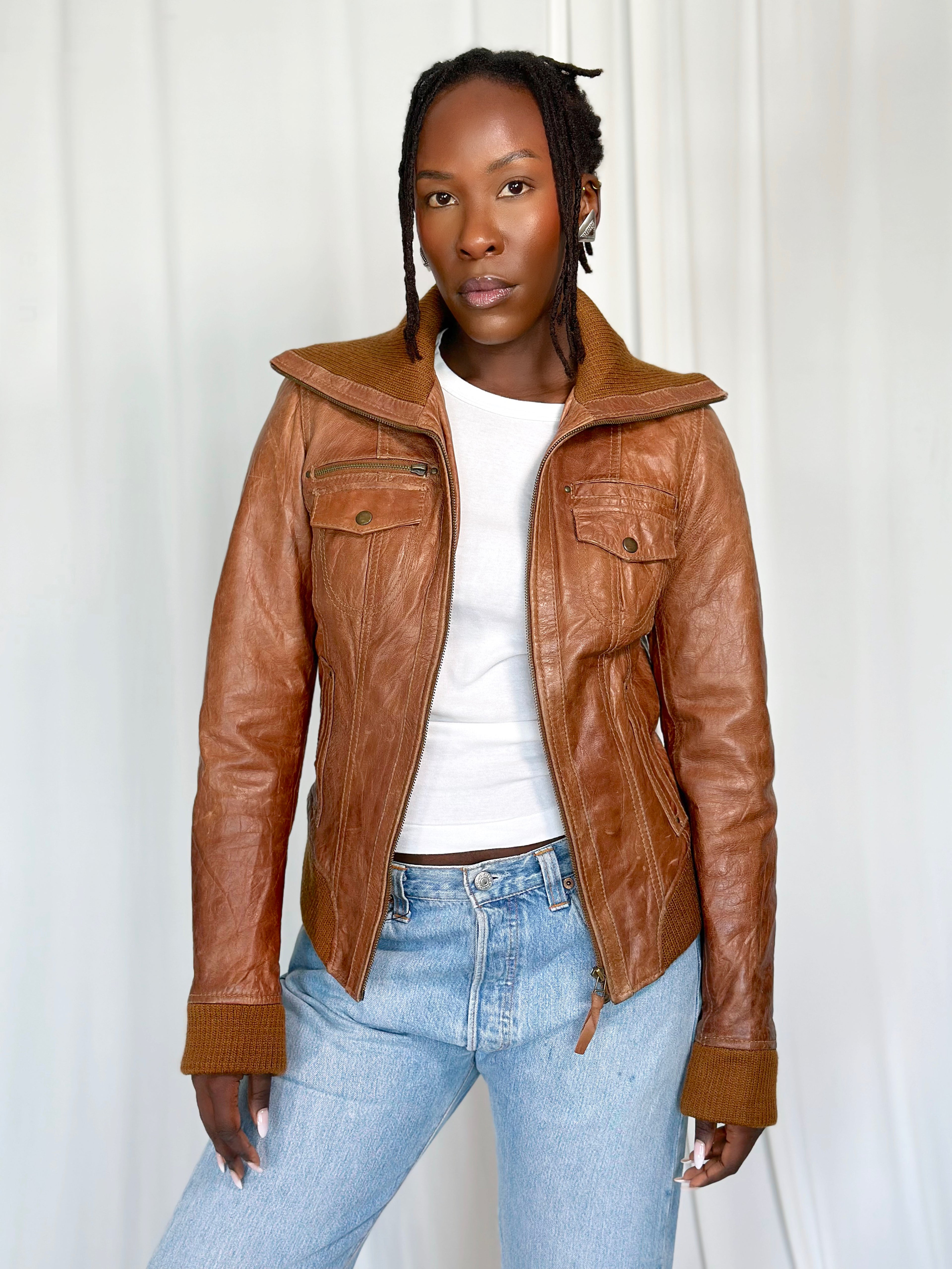 Leather Brown Jacket [M]