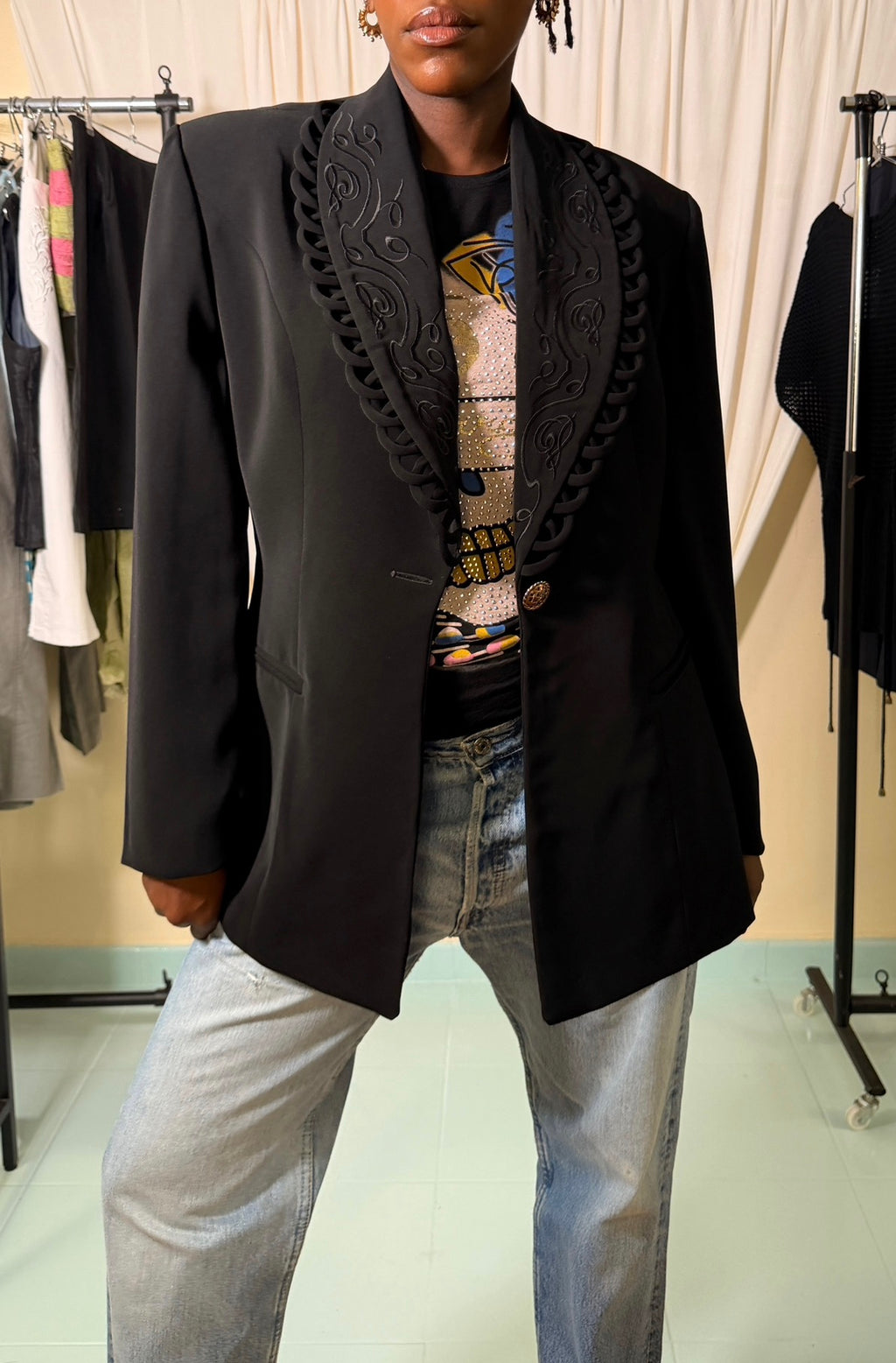 Vintage 1980s Black Blazer