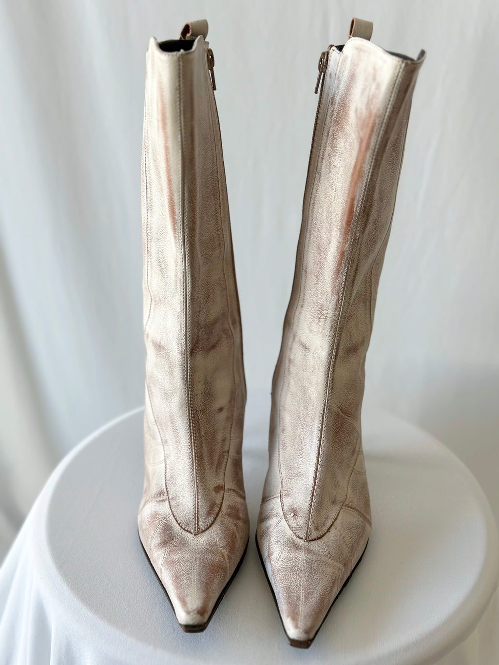 Pointy Leather Boots [38]
