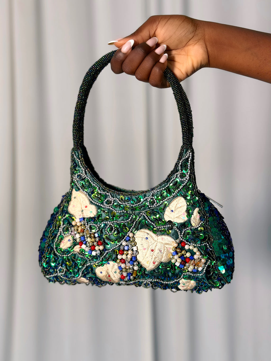 Sac à paillettes vert