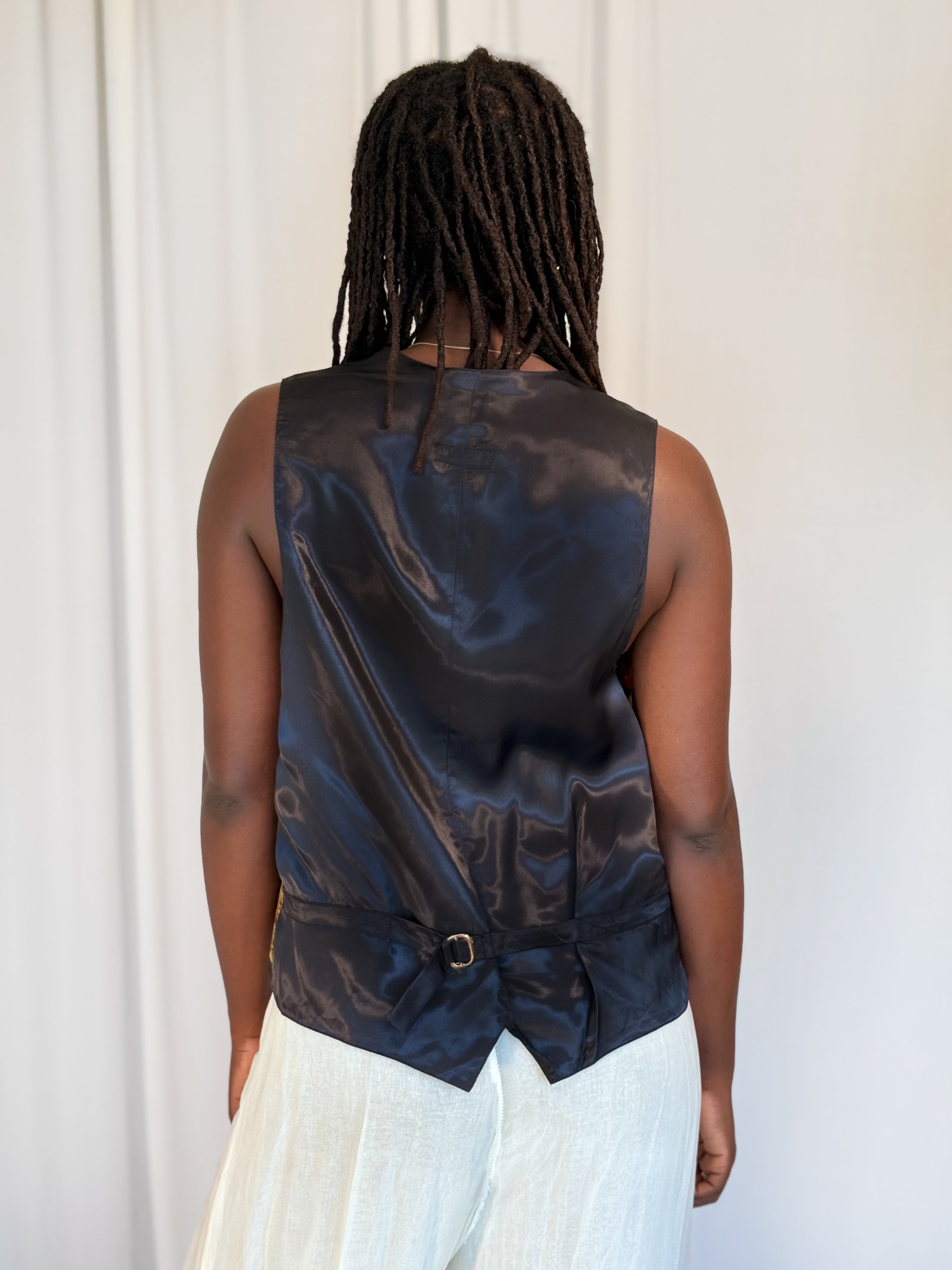 100% Silk Floral Vest [M]