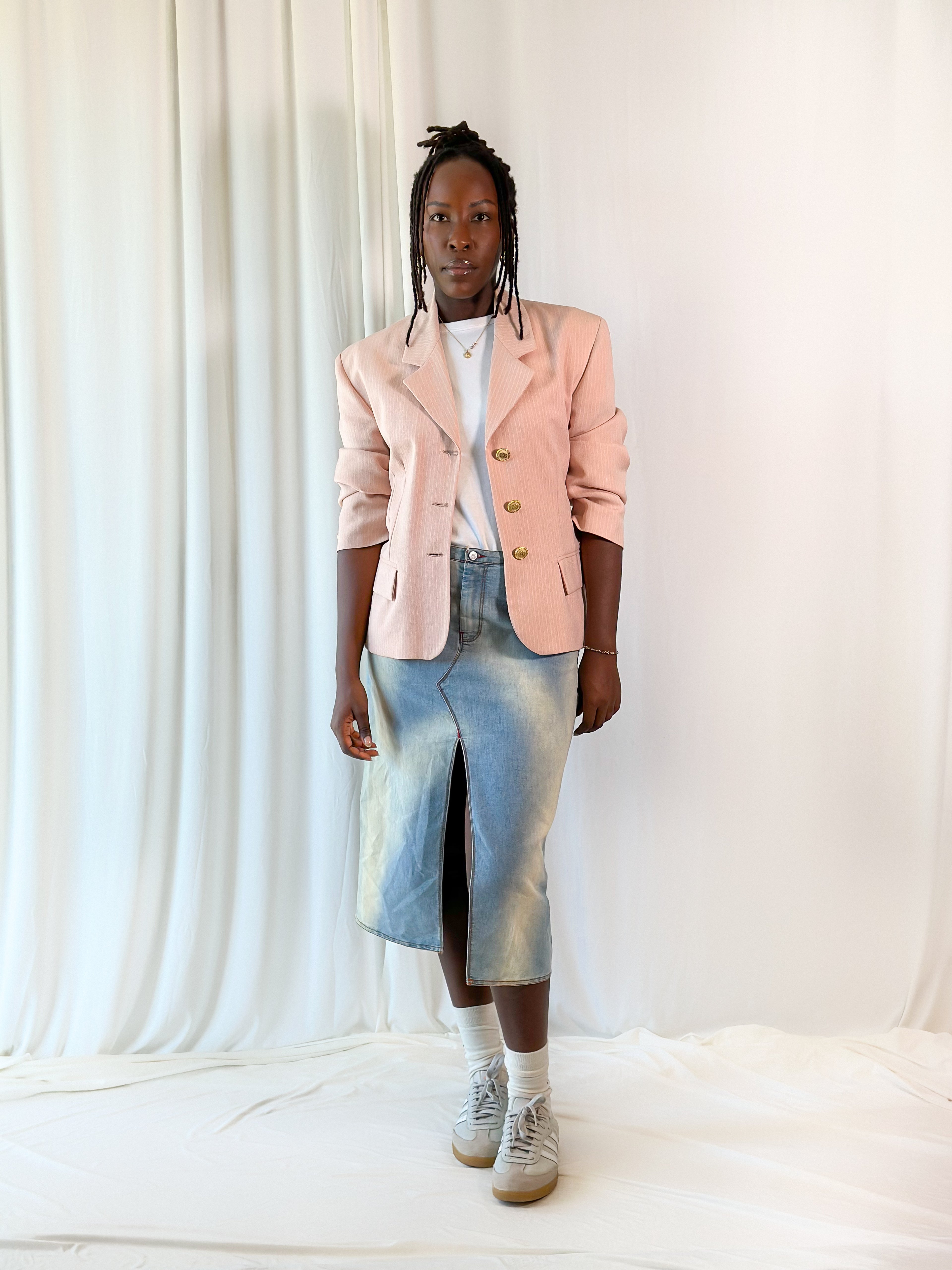 Pink Pin-Strip Blazer [M/L]
