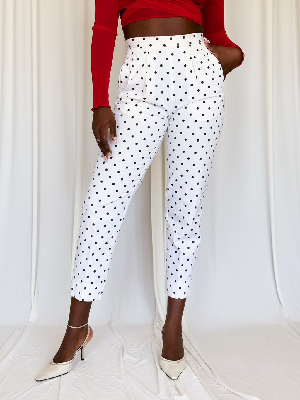 Polka Dot Highwaist Pants [36]