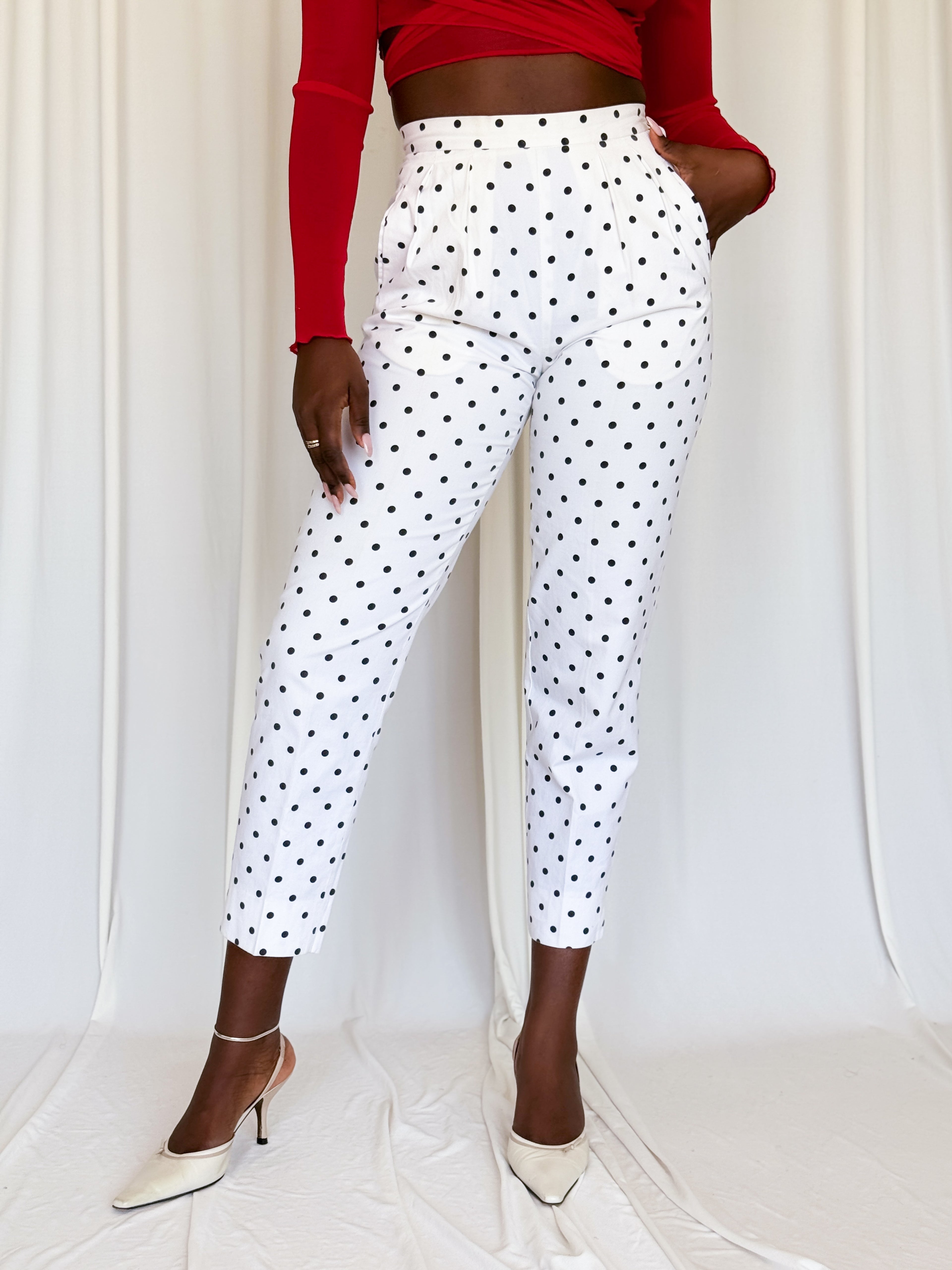 Polka Dot Highwaist Pants [36]