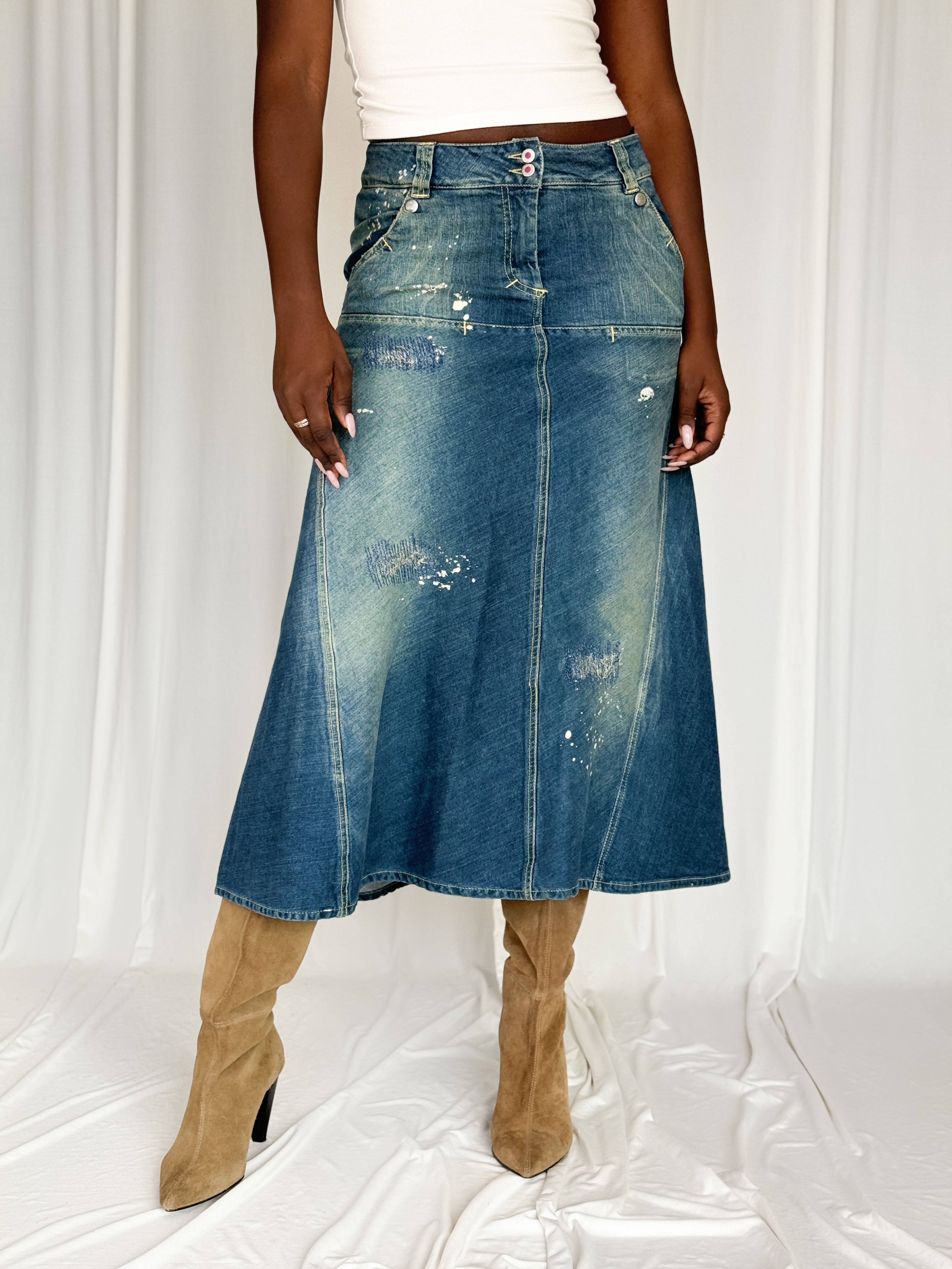 Pinko Vintage Denim Skirt [M]