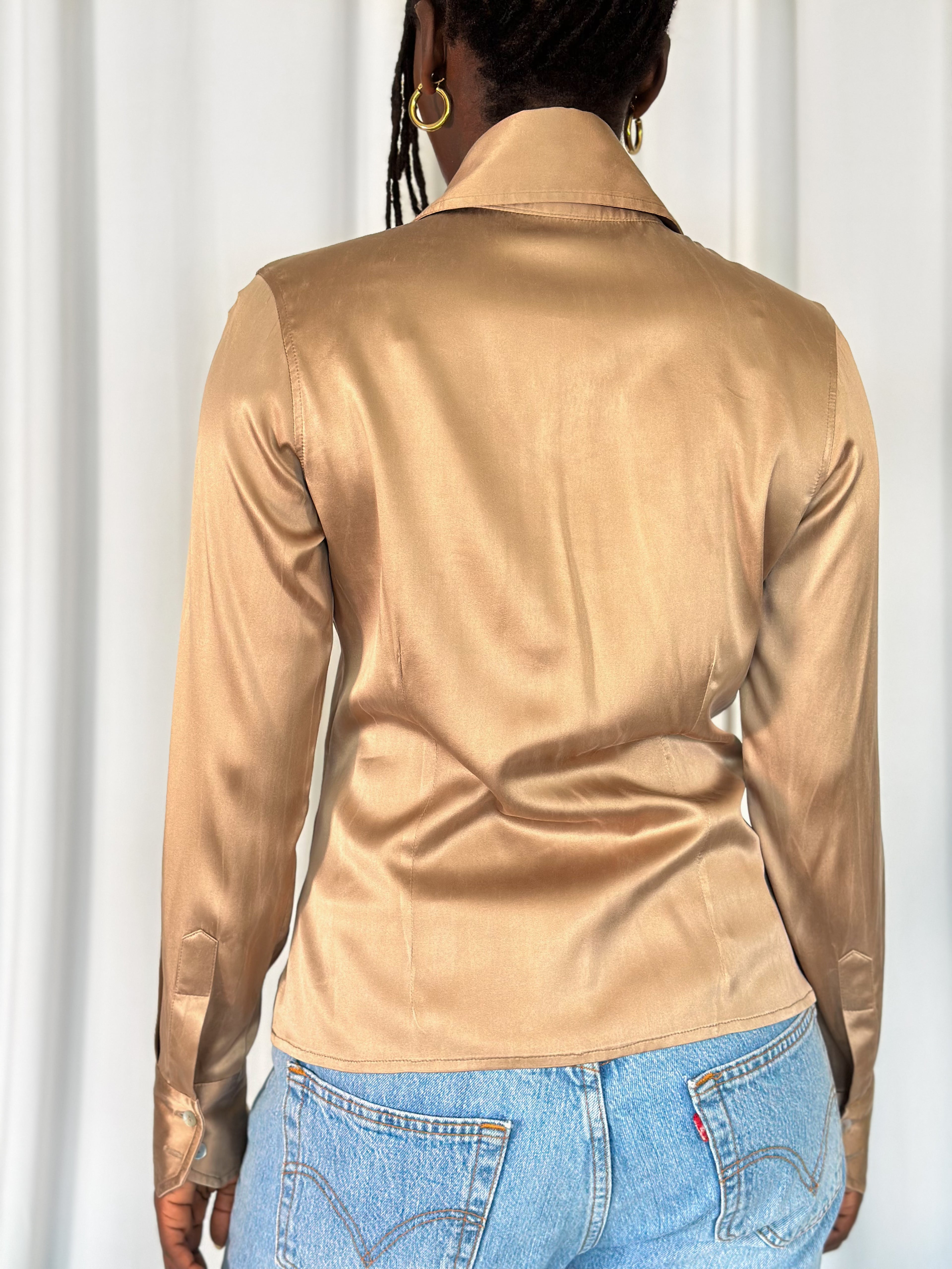 Silk Gold Blouse [M]