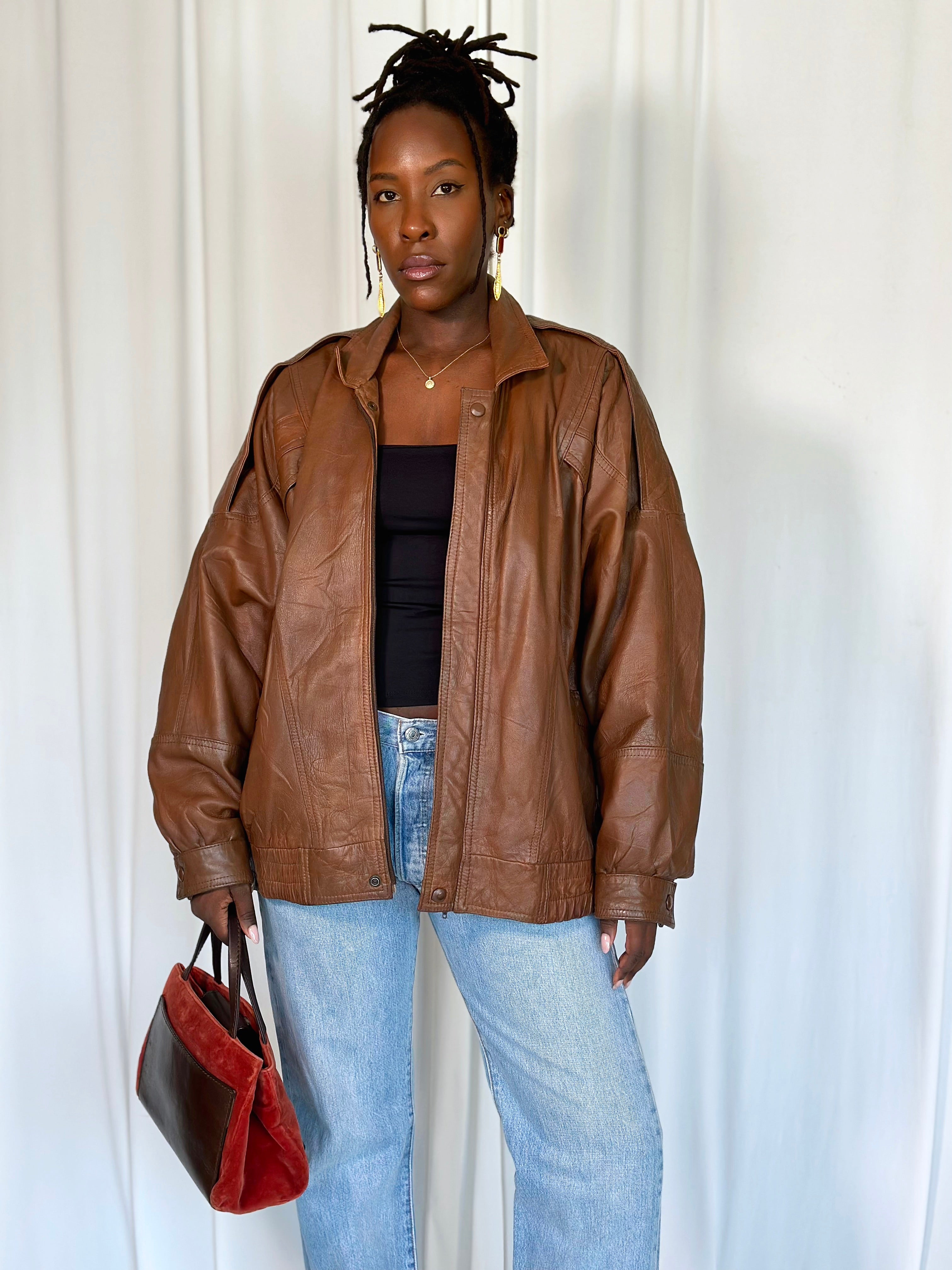 Brown Leather Jacket [M/L]