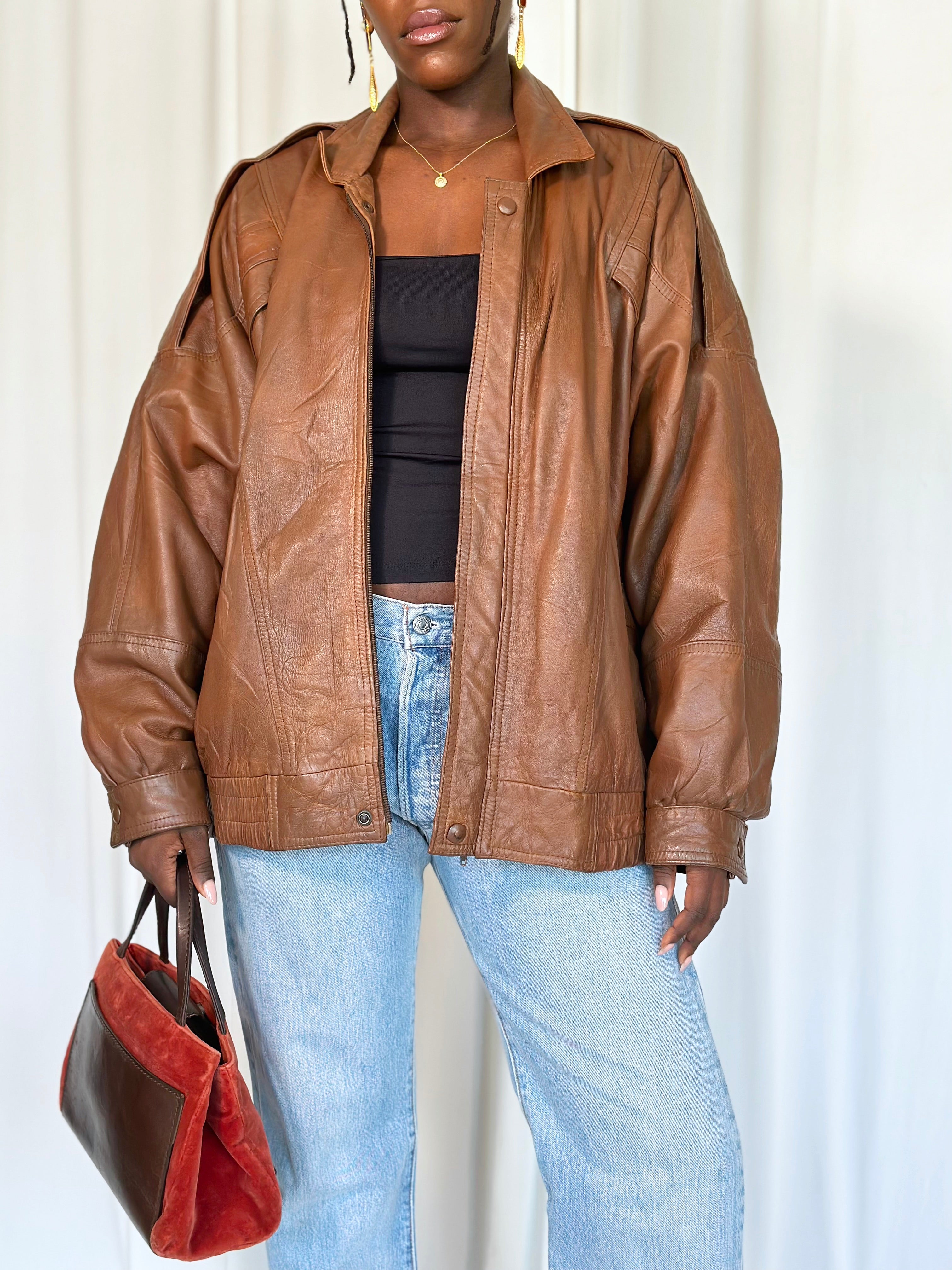 Brown Leather Jacket [M/L]
