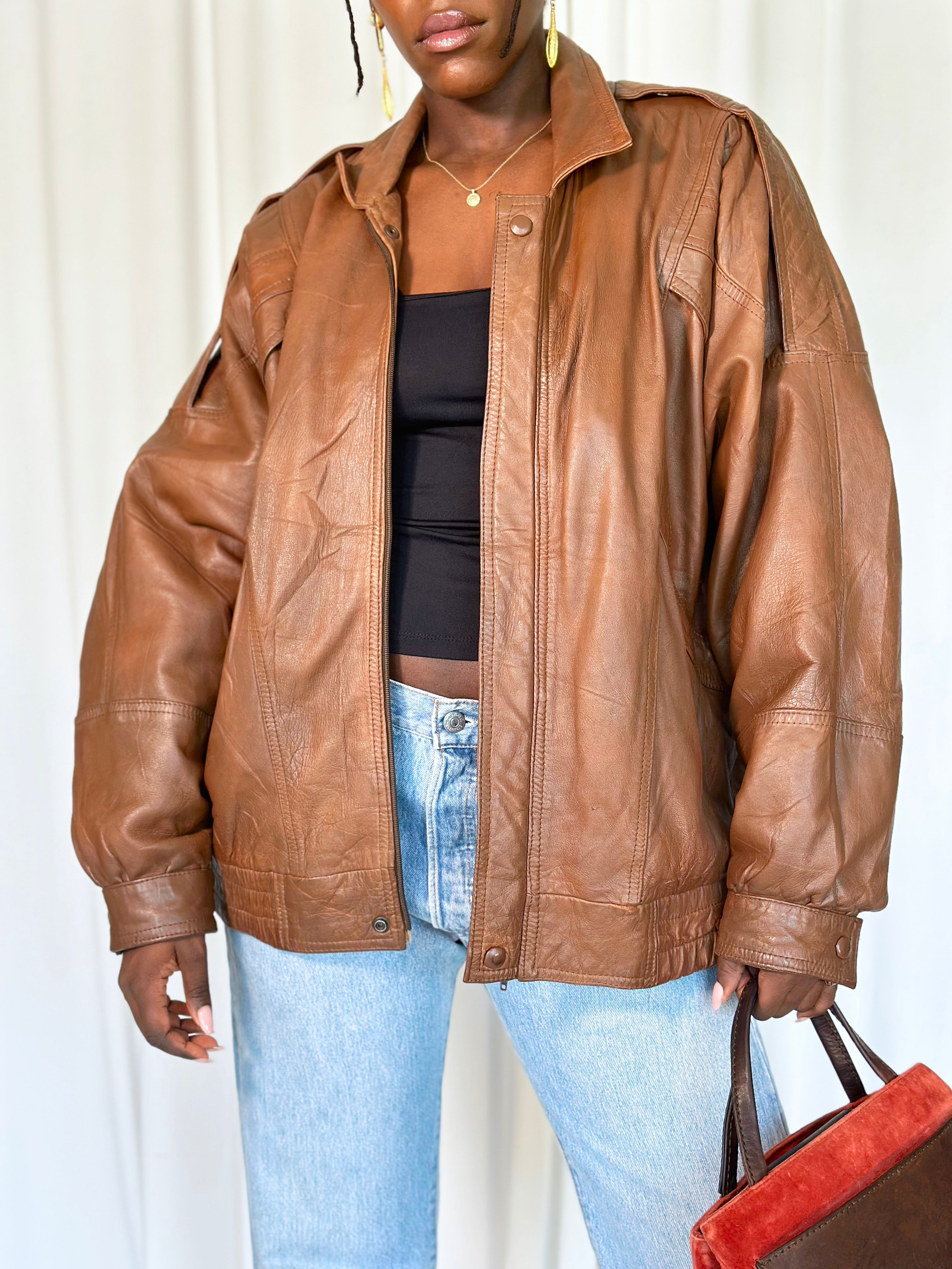 Brown Leather Jacket [M/L]