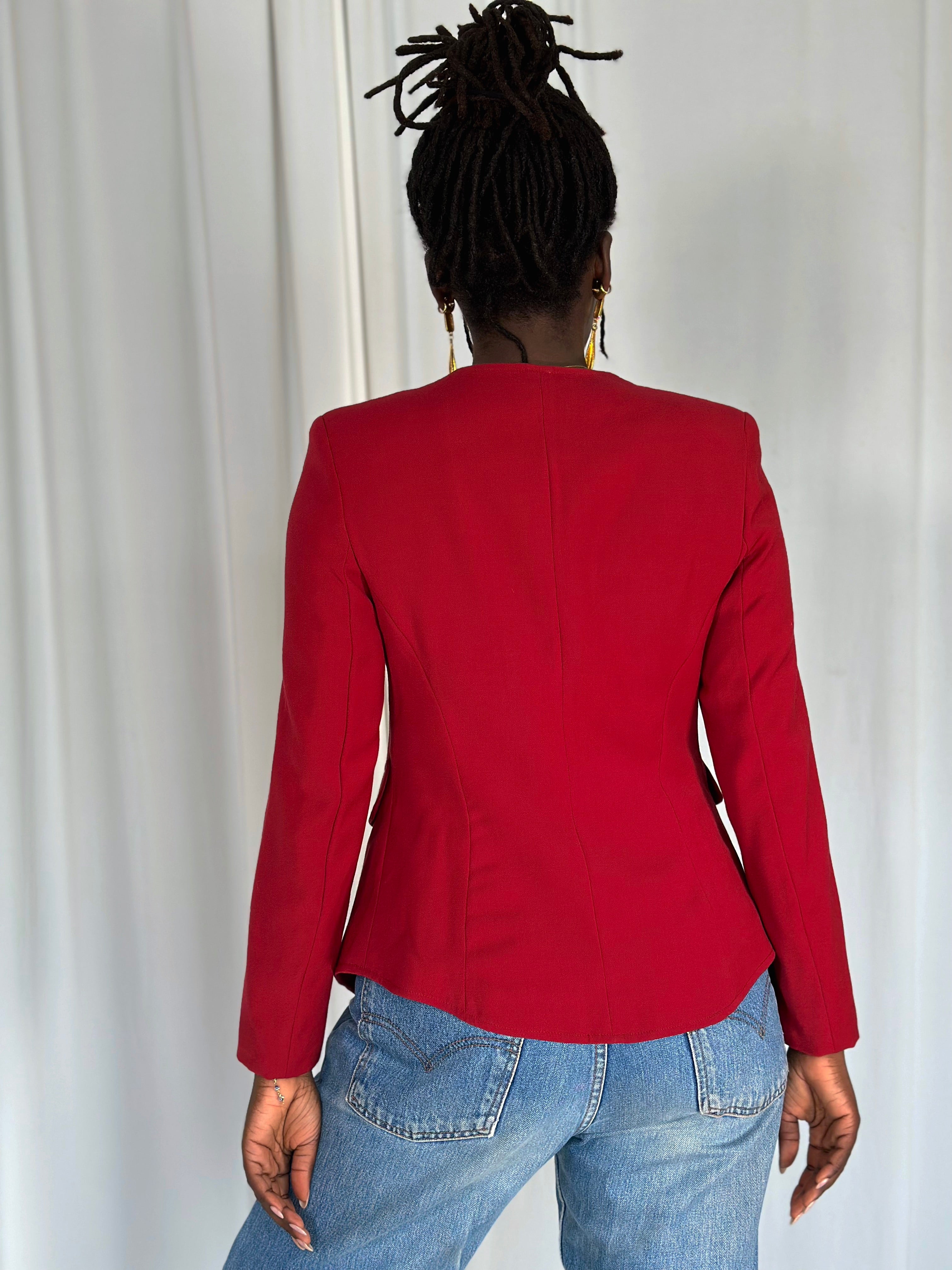 🍒Red Cut Blazer [S]
