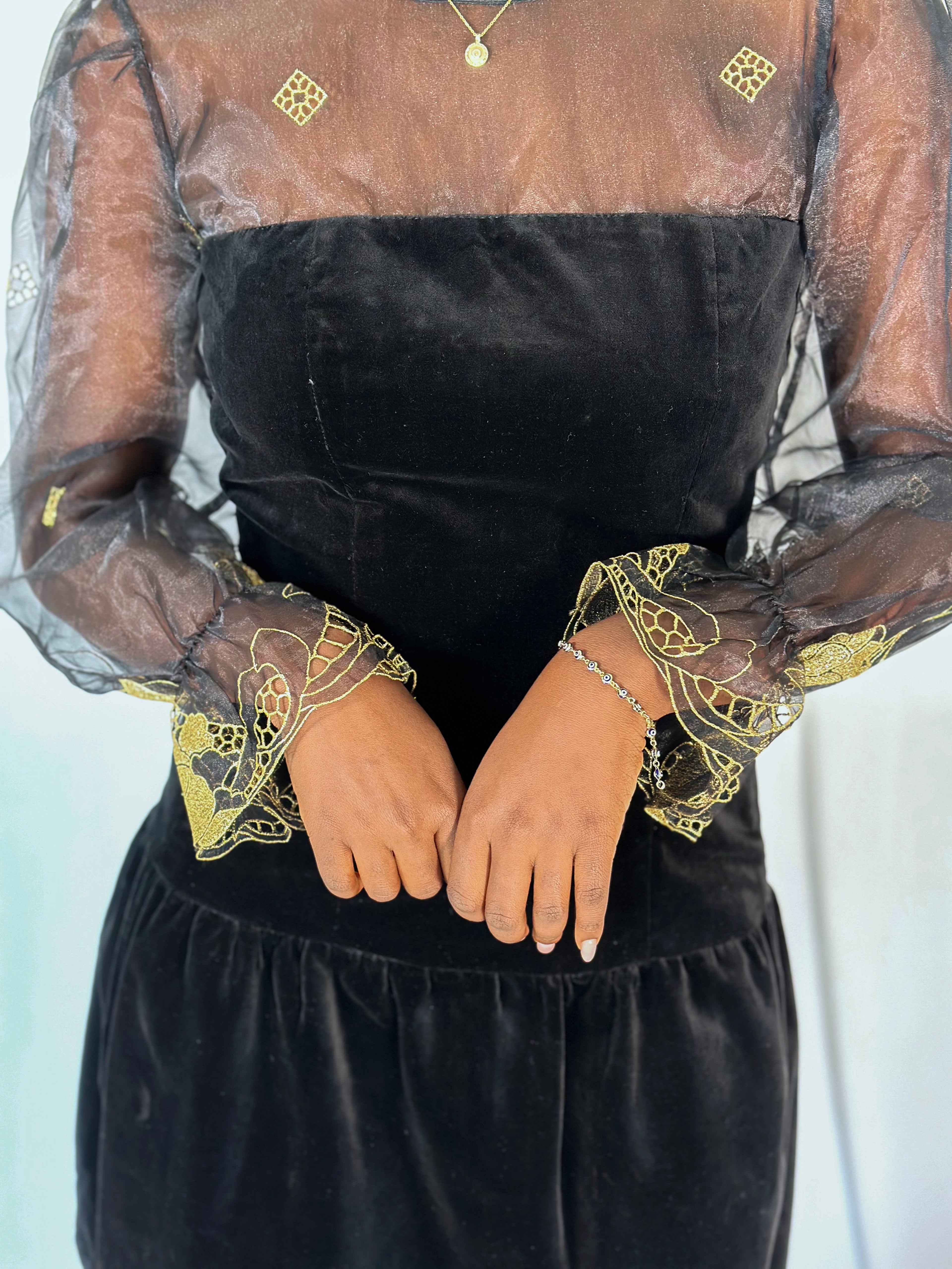 Velvet Mesh Dress [38]