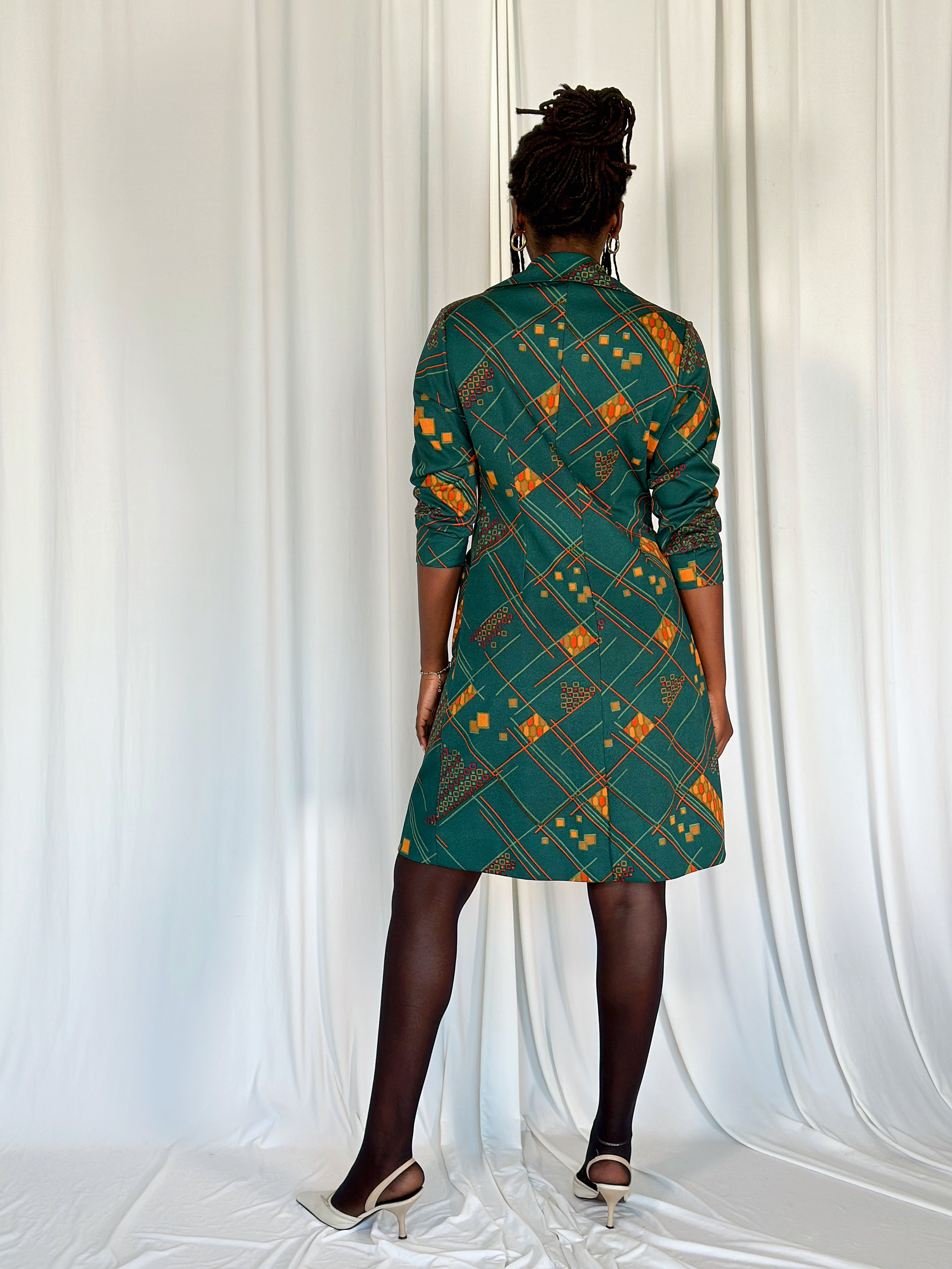 70s Green Dress [M]