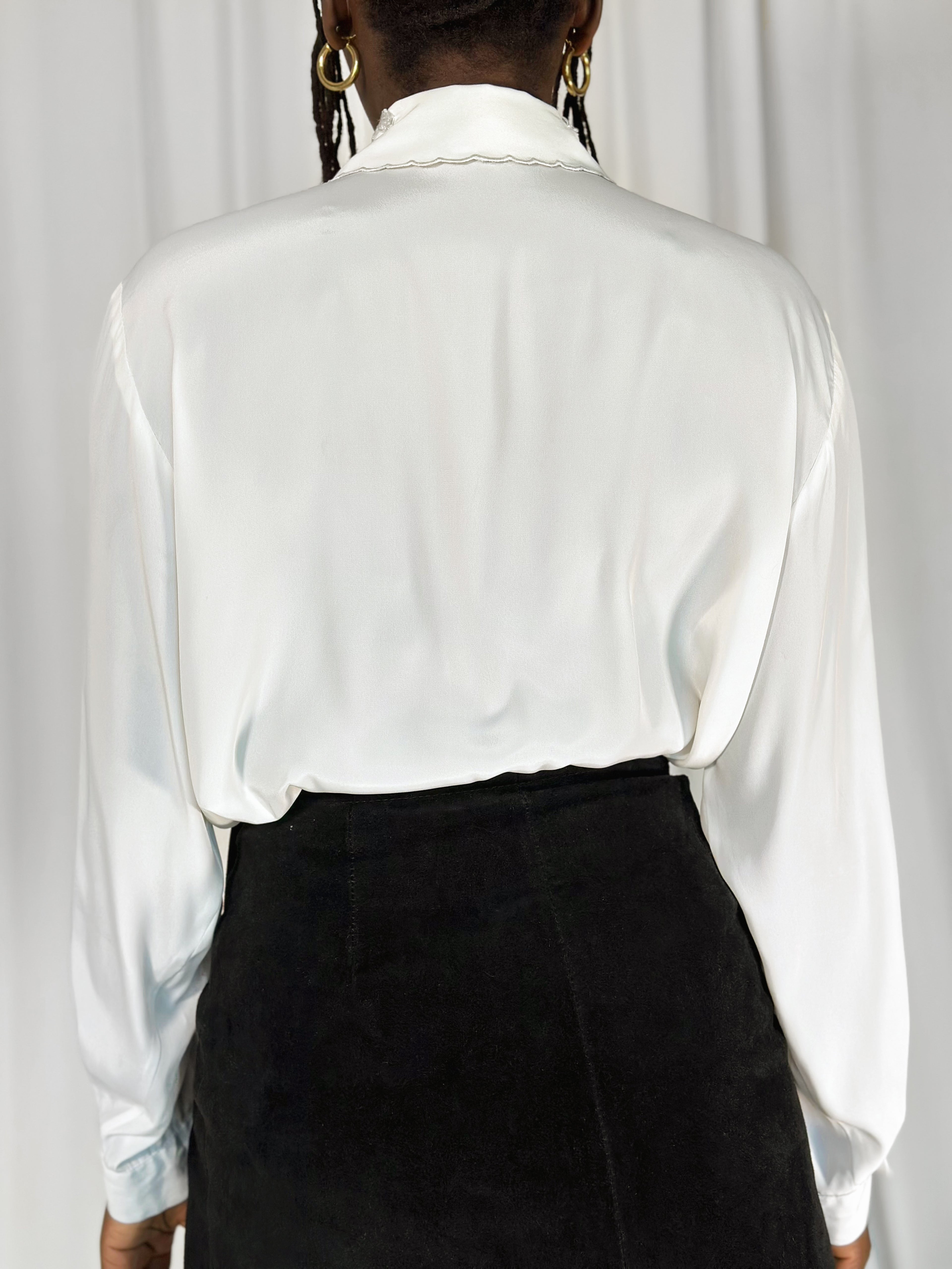 Beaded White Blouse [L]
