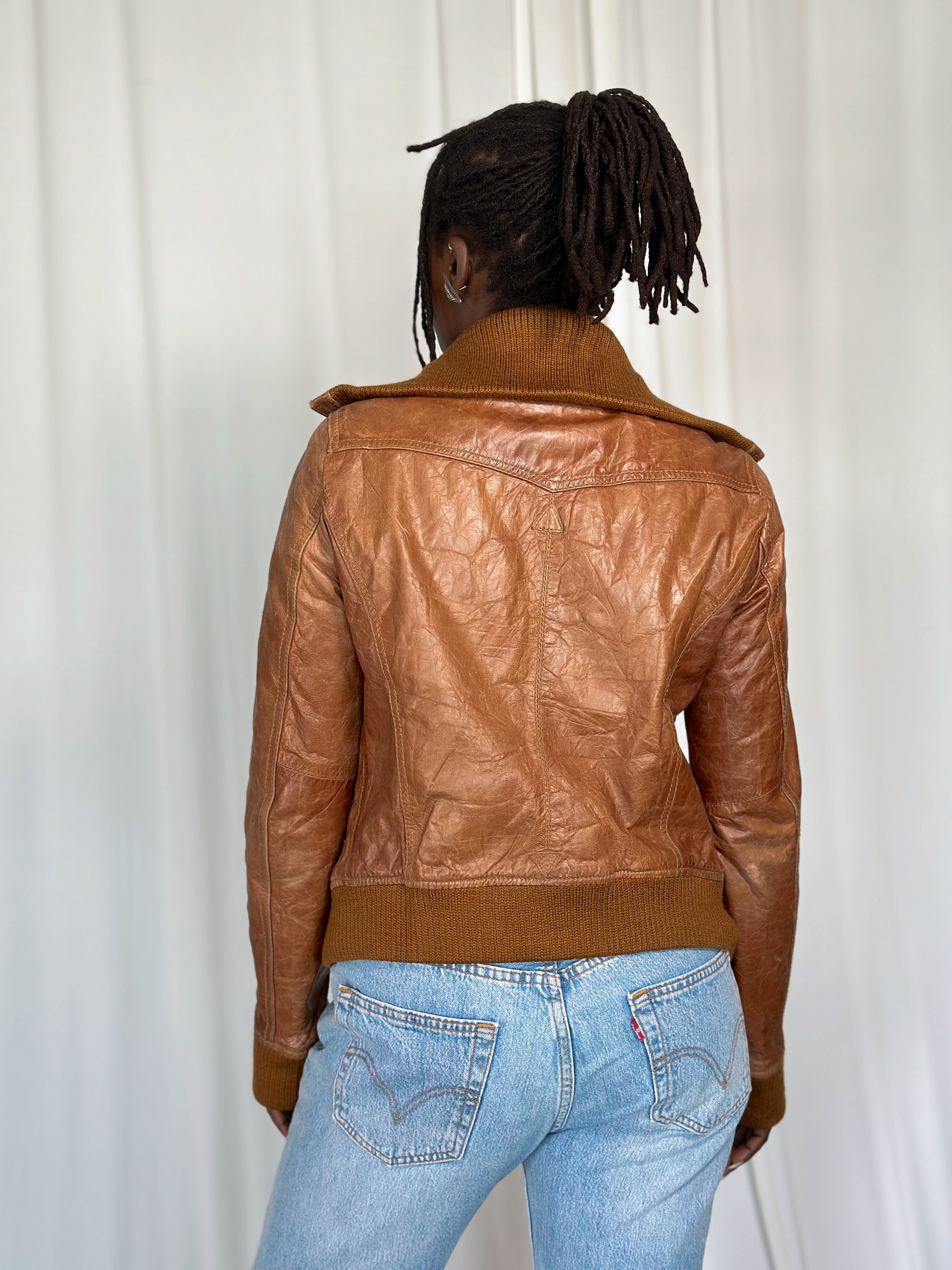 Leather Brown Jacket [M]