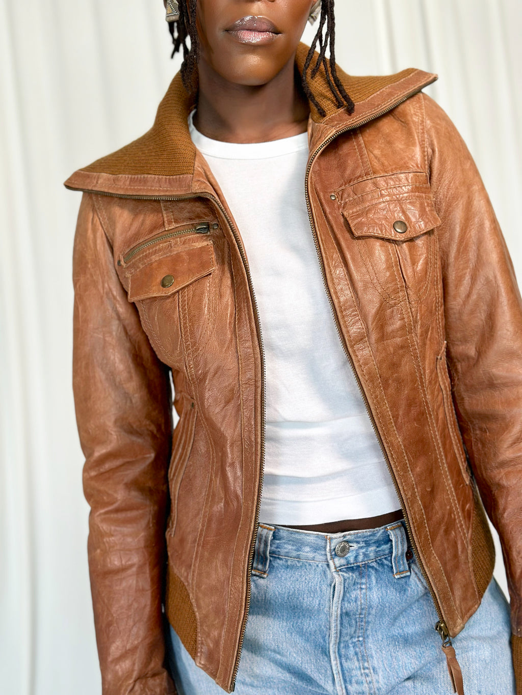 Leather Brown Jacket [M]