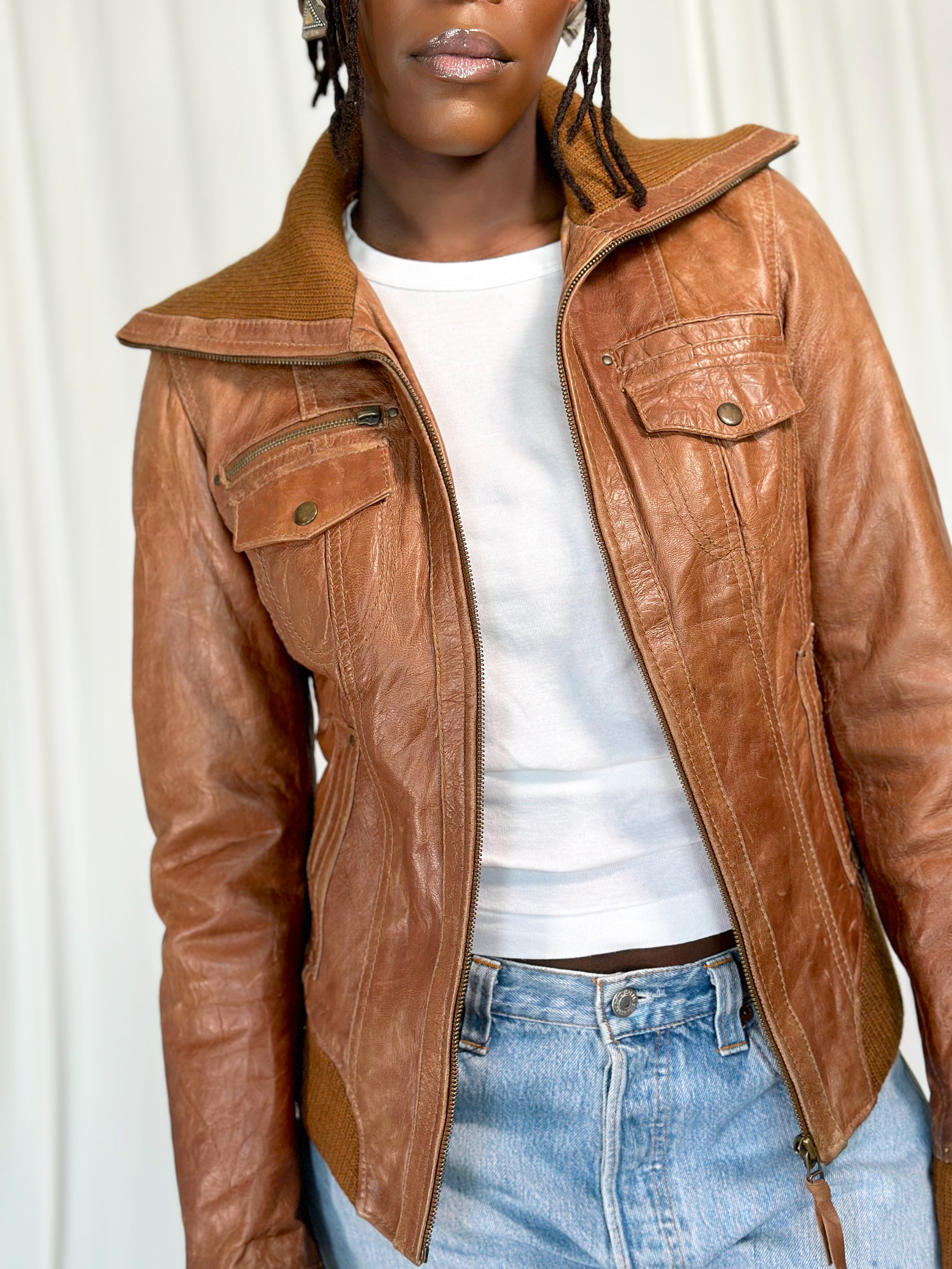 Leather Brown Jacket [M]