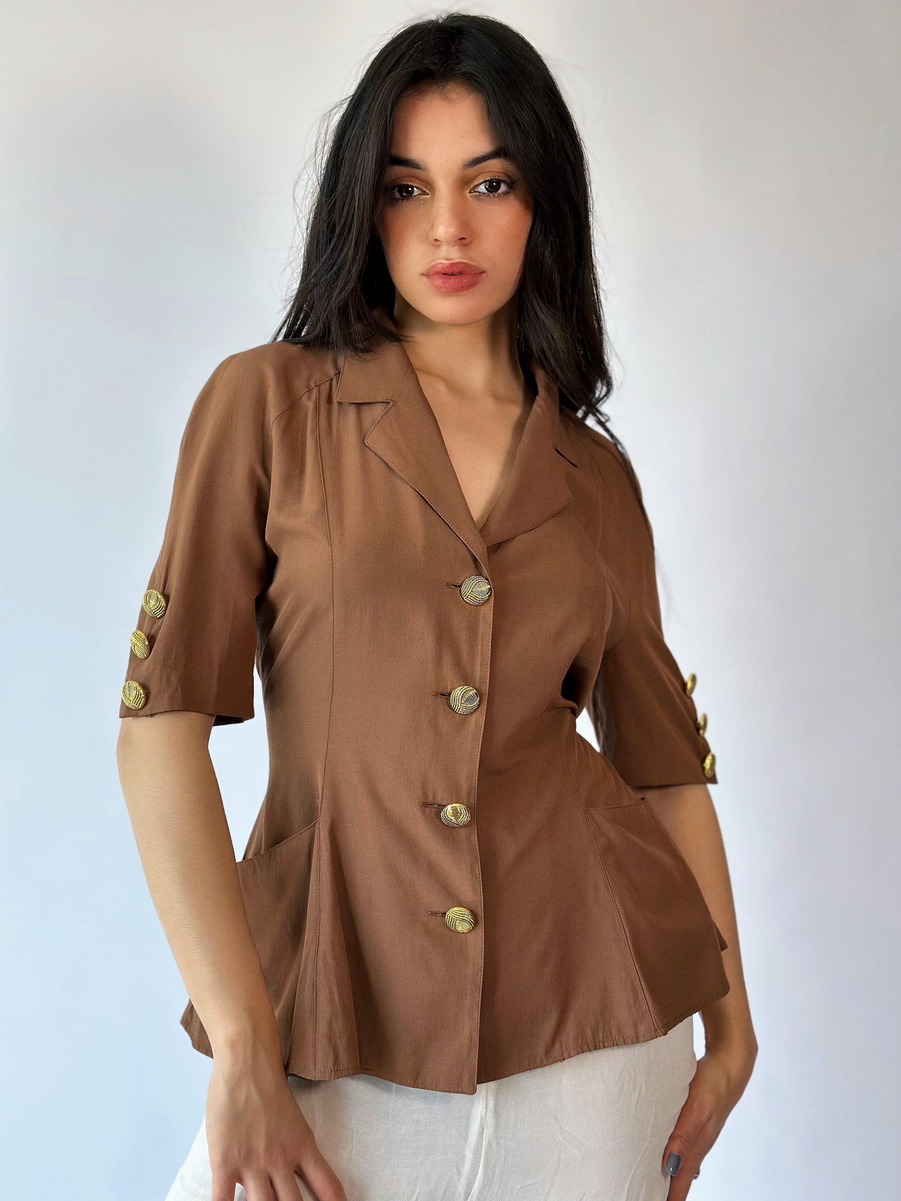 Chemisier Marron Doré [M/L]