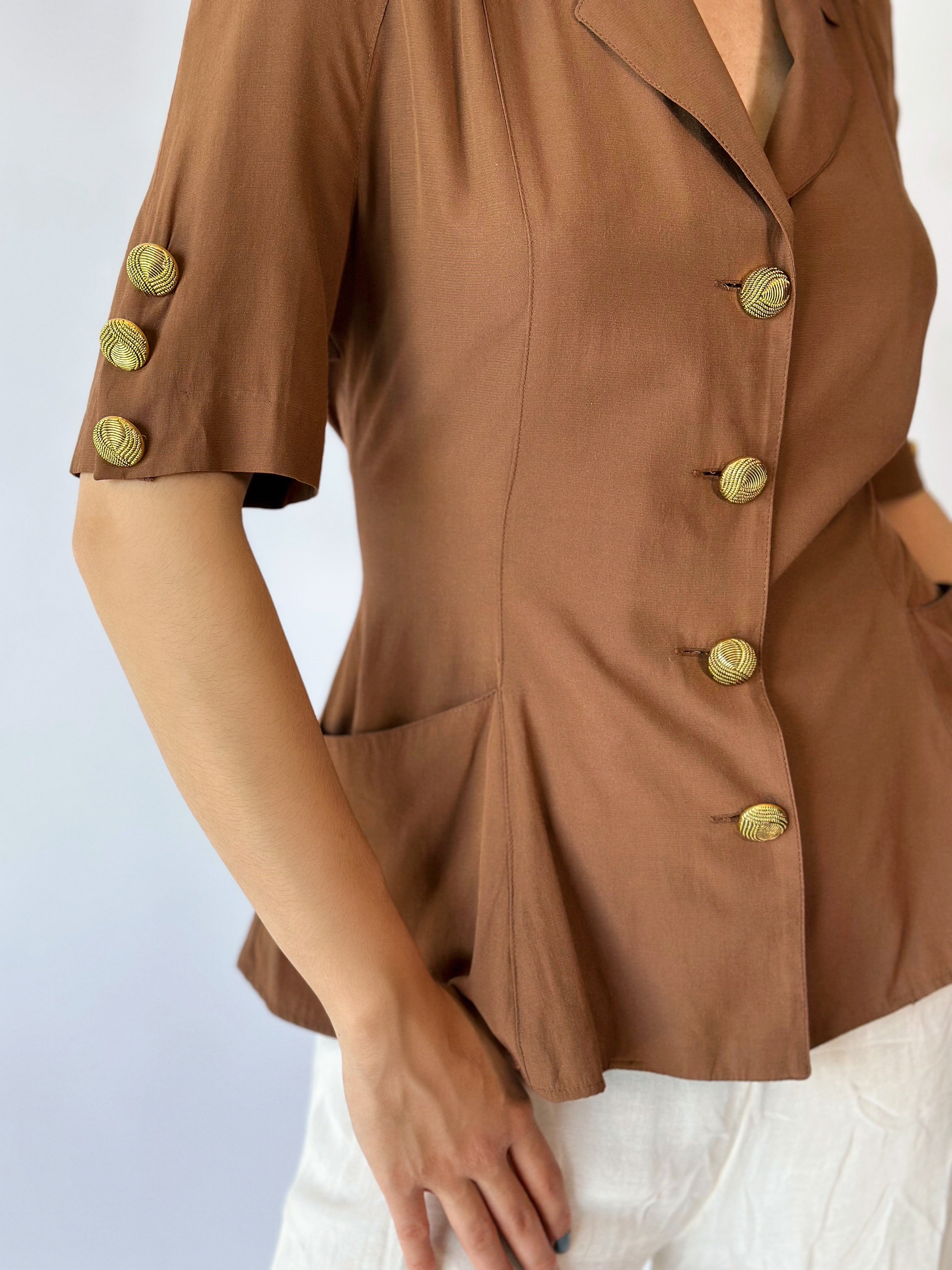 Chemisier Marron Doré [M/L]