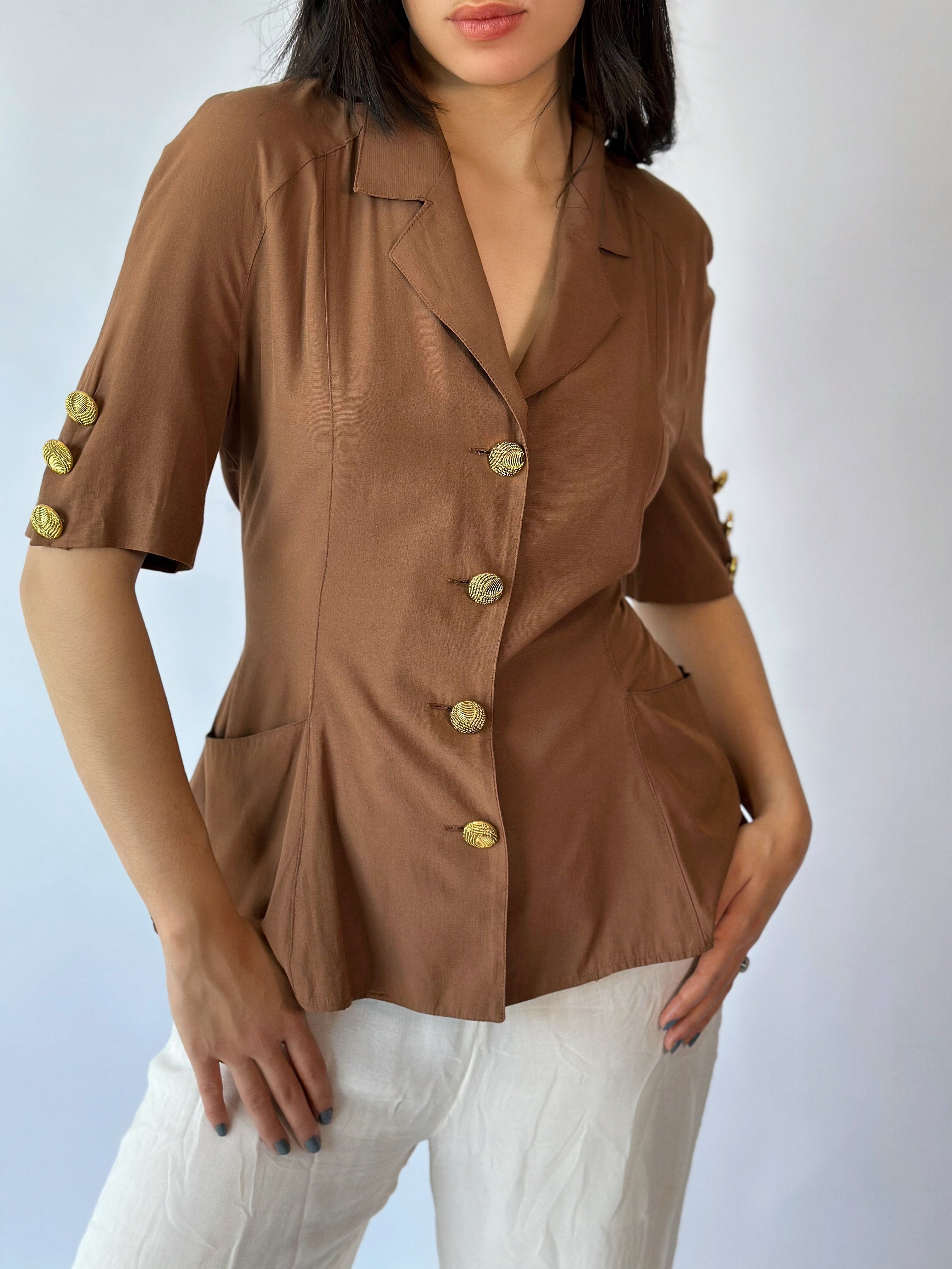 Chemisier Marron Doré [M/L]