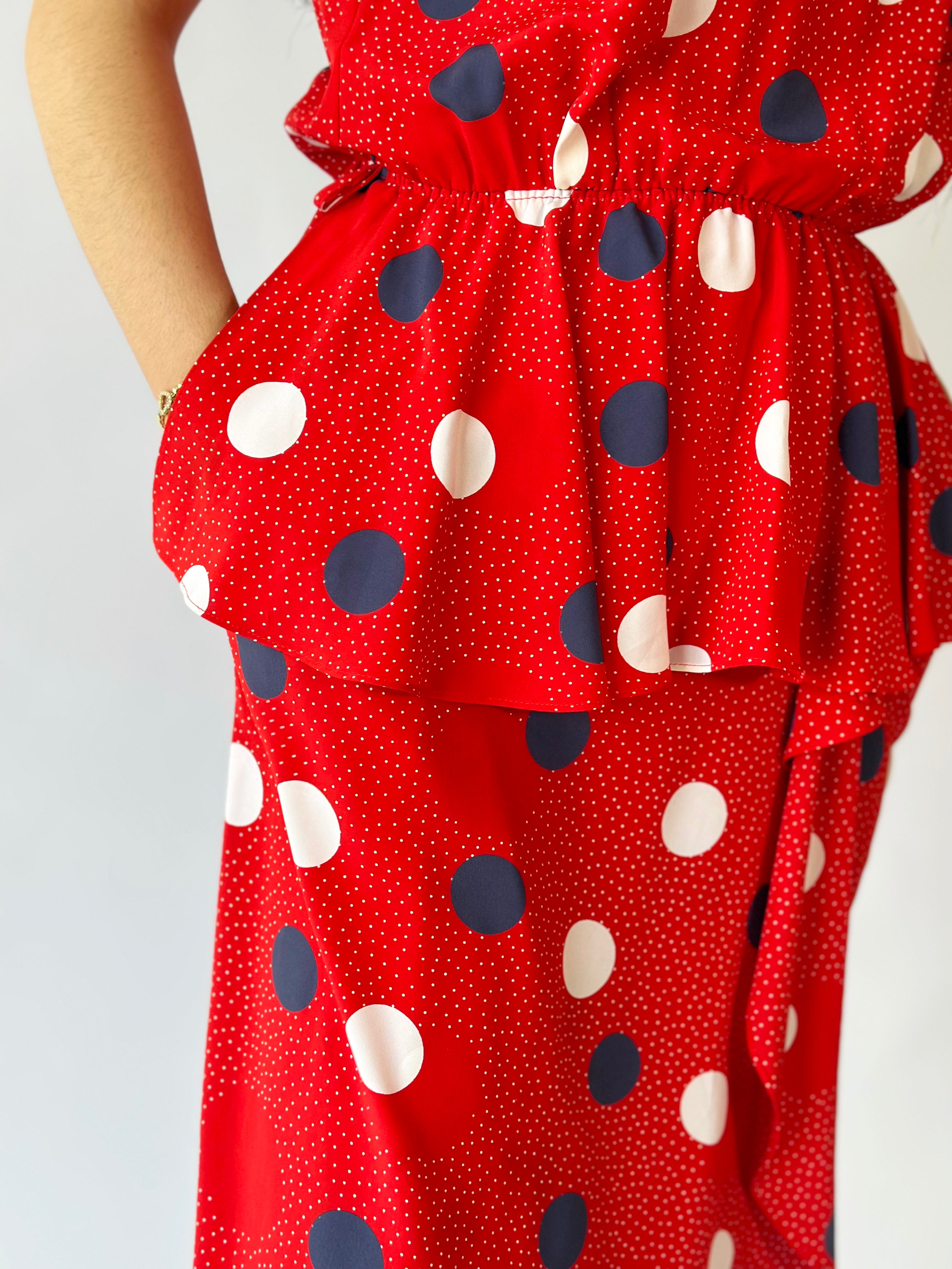 80s Red Dress
