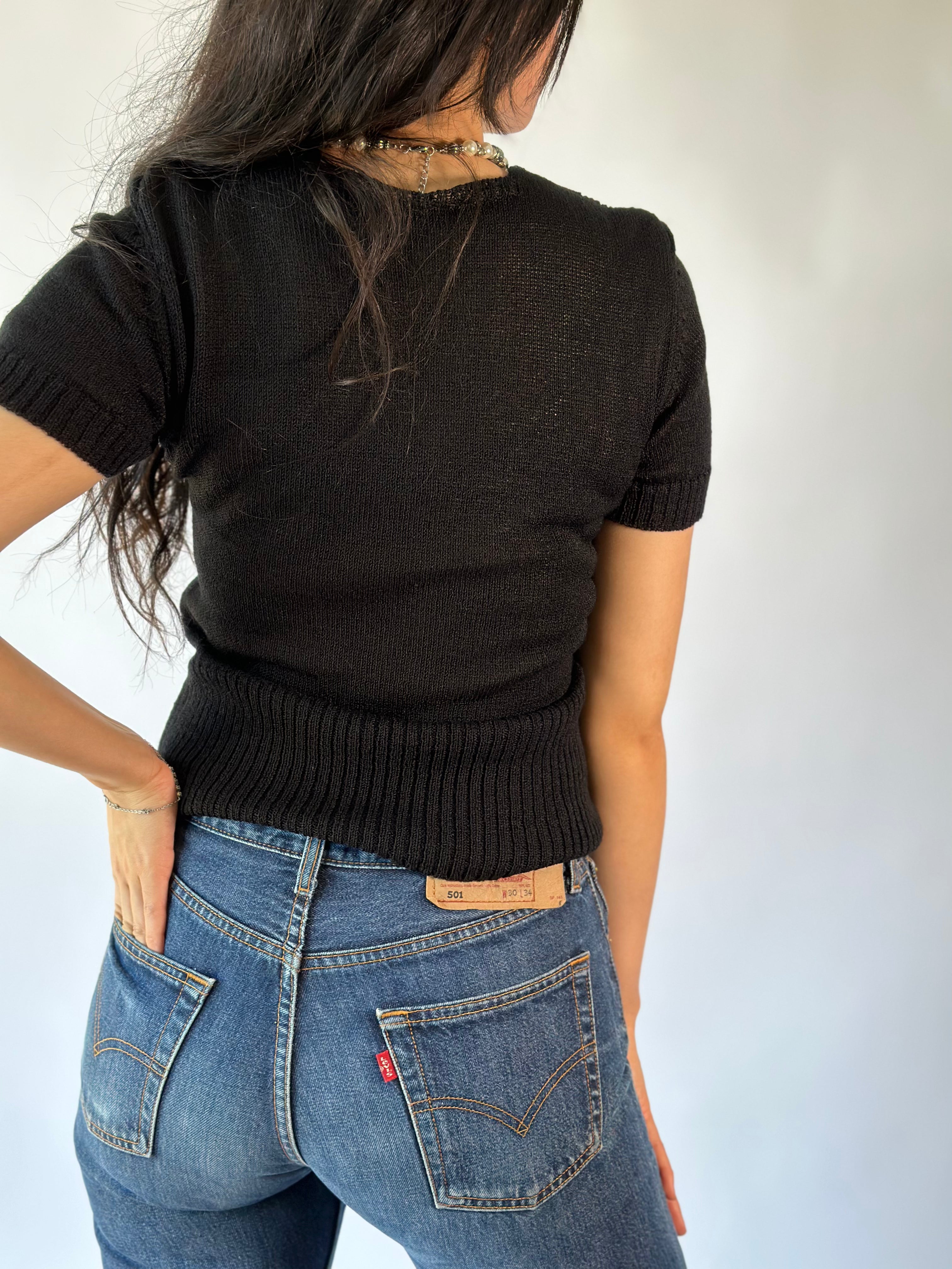 Knitted Black Top [S]