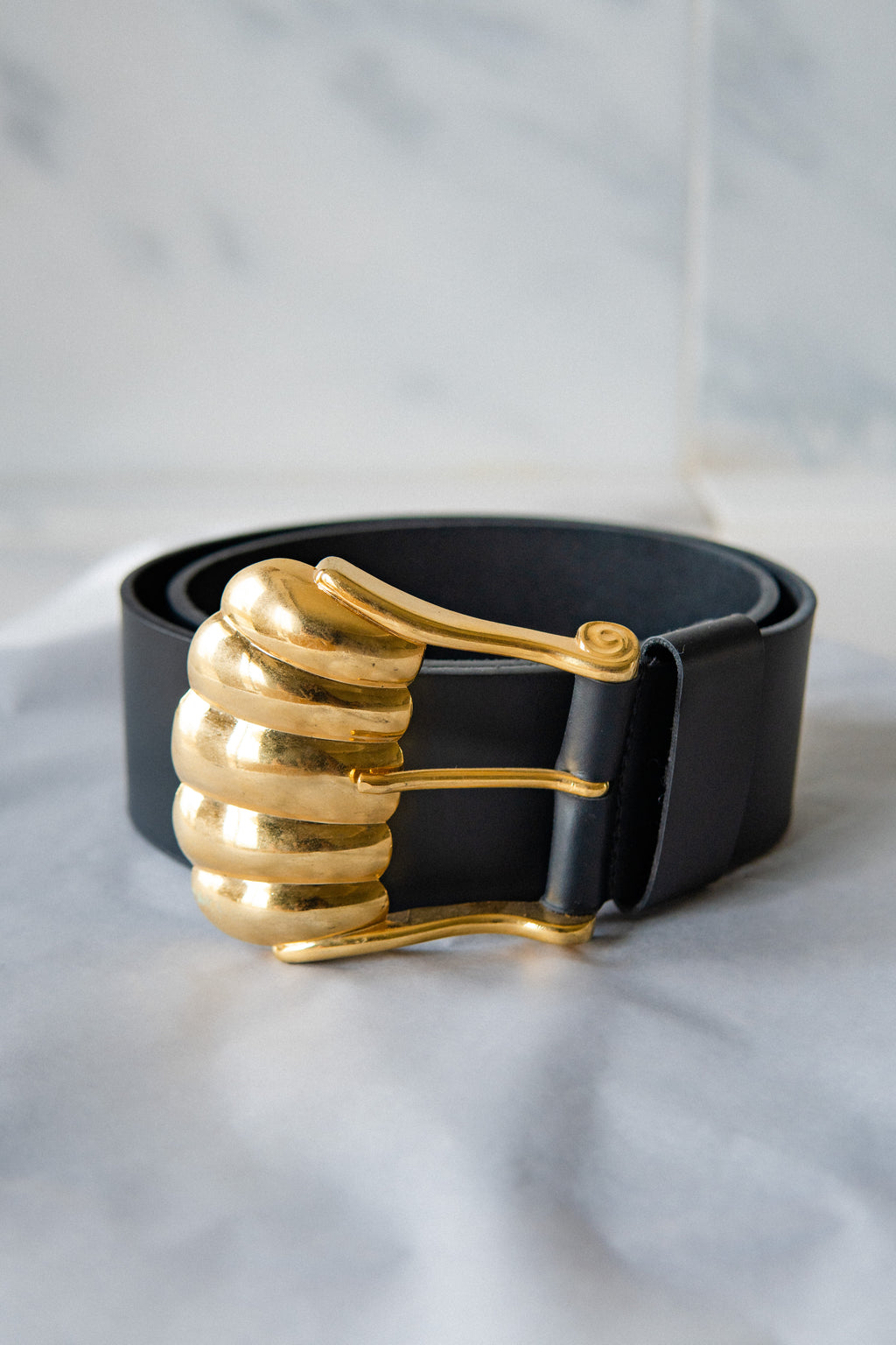 Shelly Gold Leather Belt
