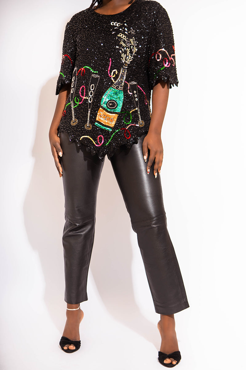 Laurence Kazar Sequin Top [M/L]