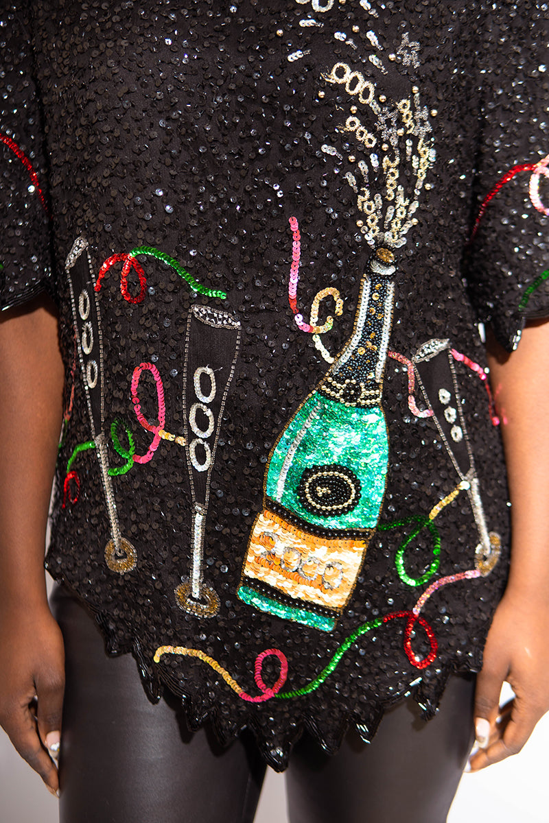 Laurence Kazar Sequin Top [M/L]