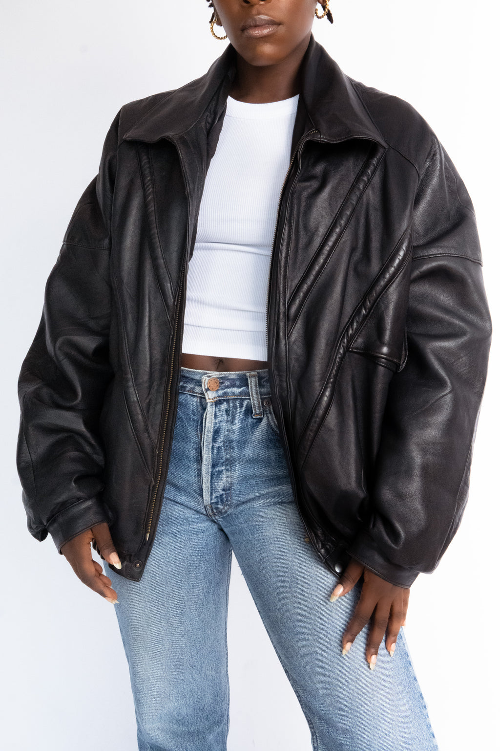 Vintage bomber Leather Jacket