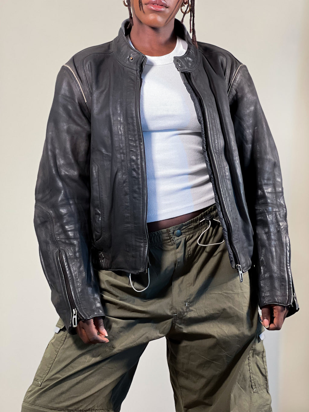 BMW leather Biker Jacket [M]