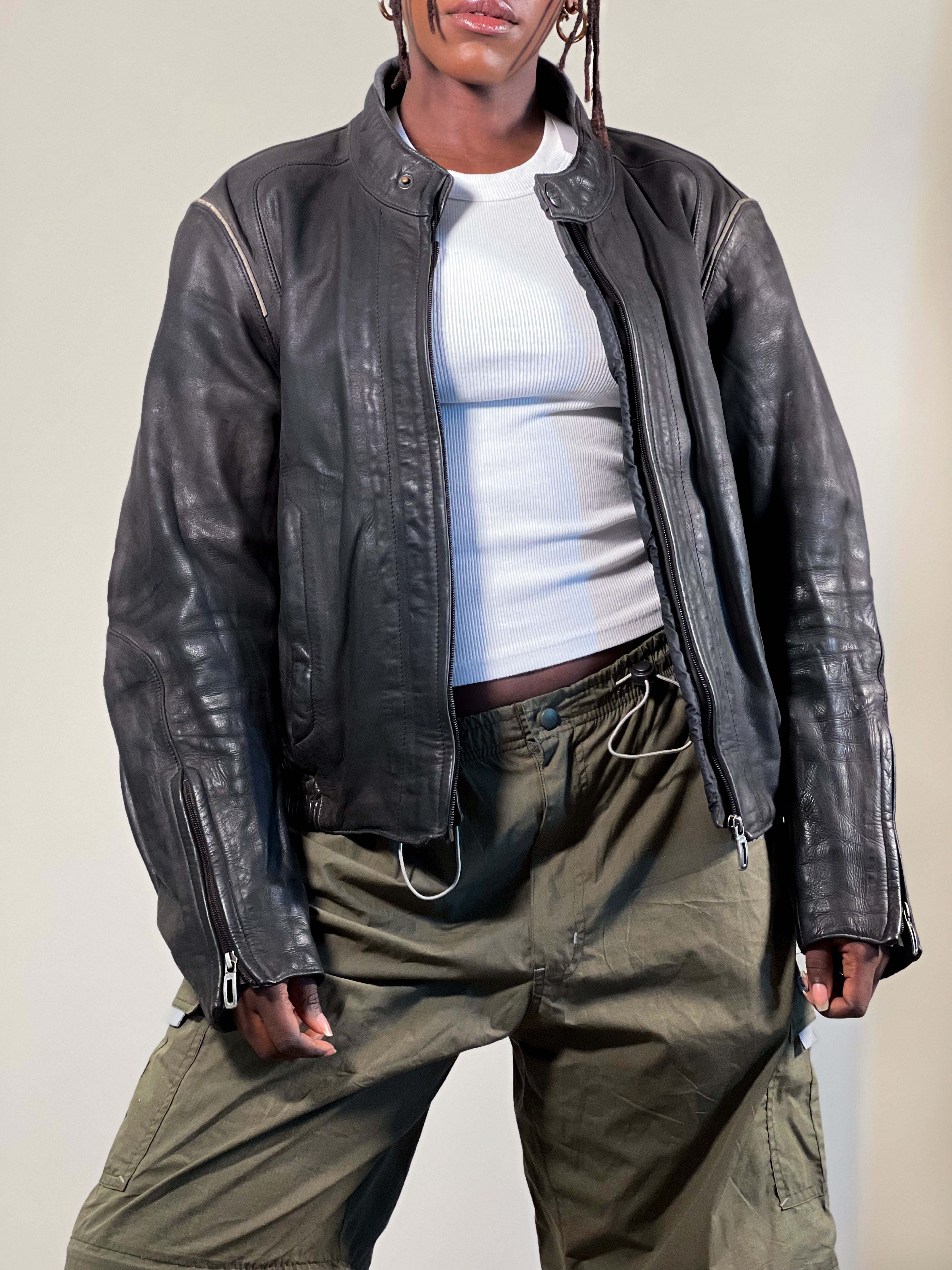 BMW leather Biker Jacket [M]