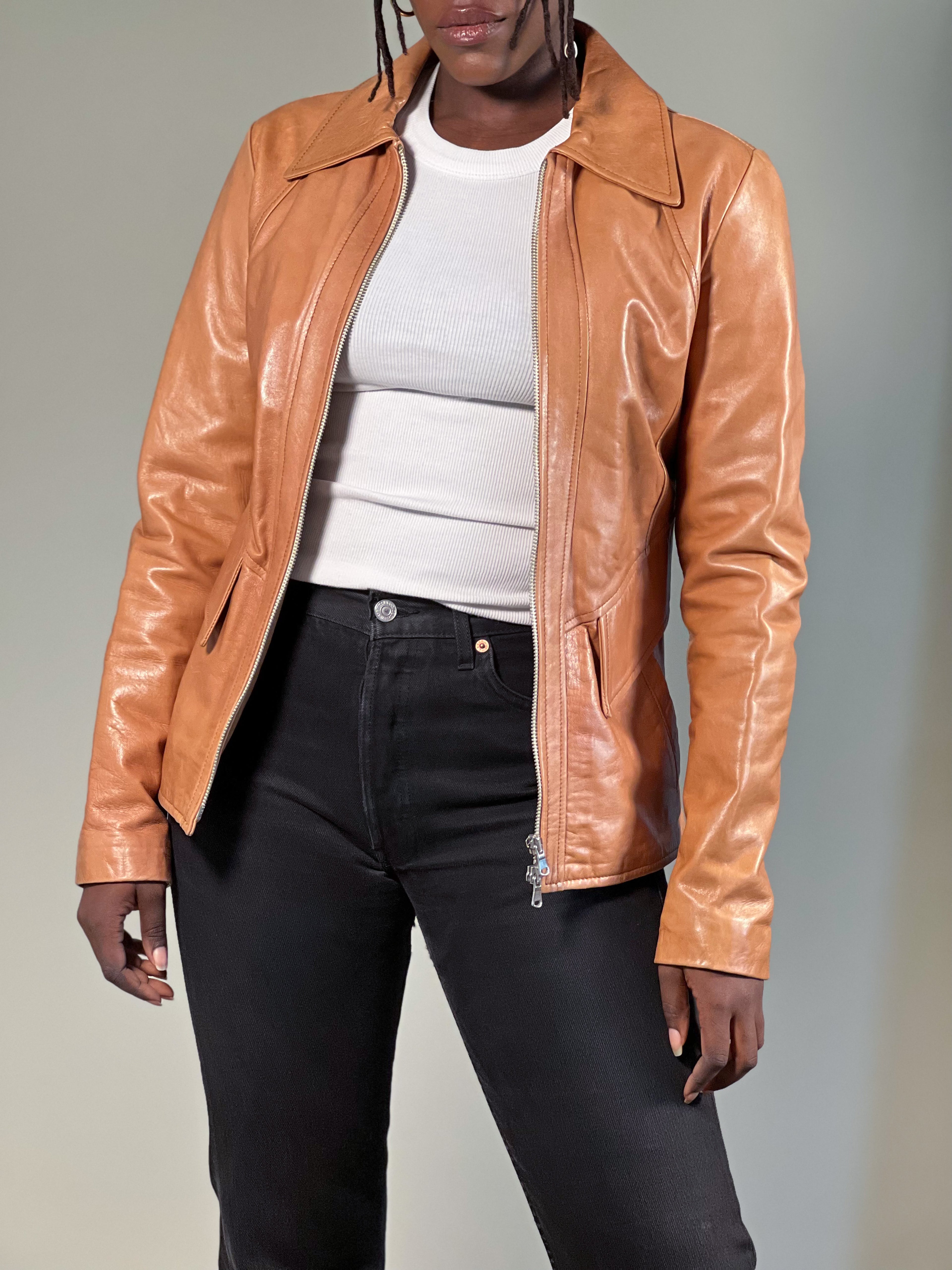 Leather cream Jacket [XS]