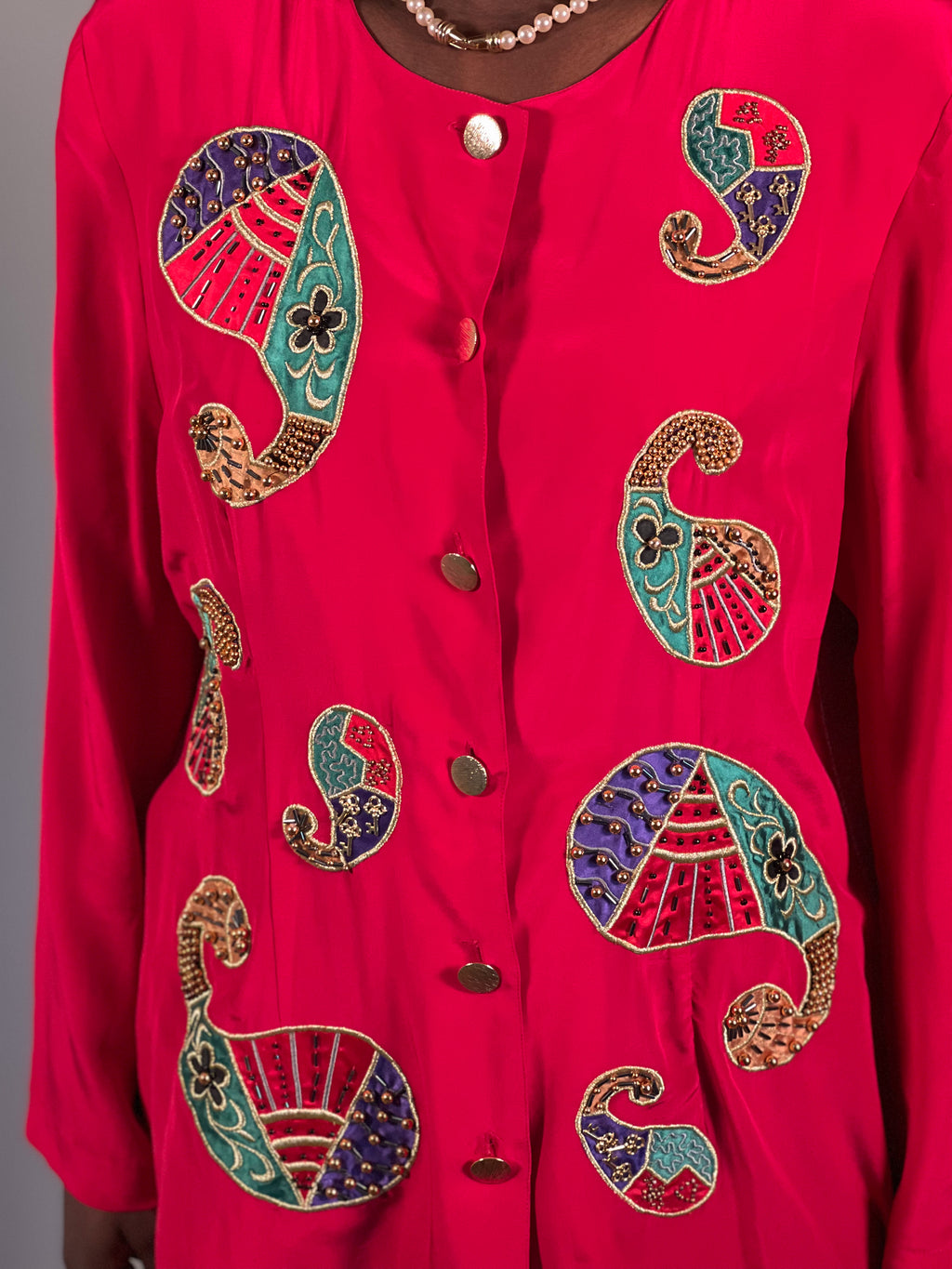 100% Silk 80s Blouse [M/L]
