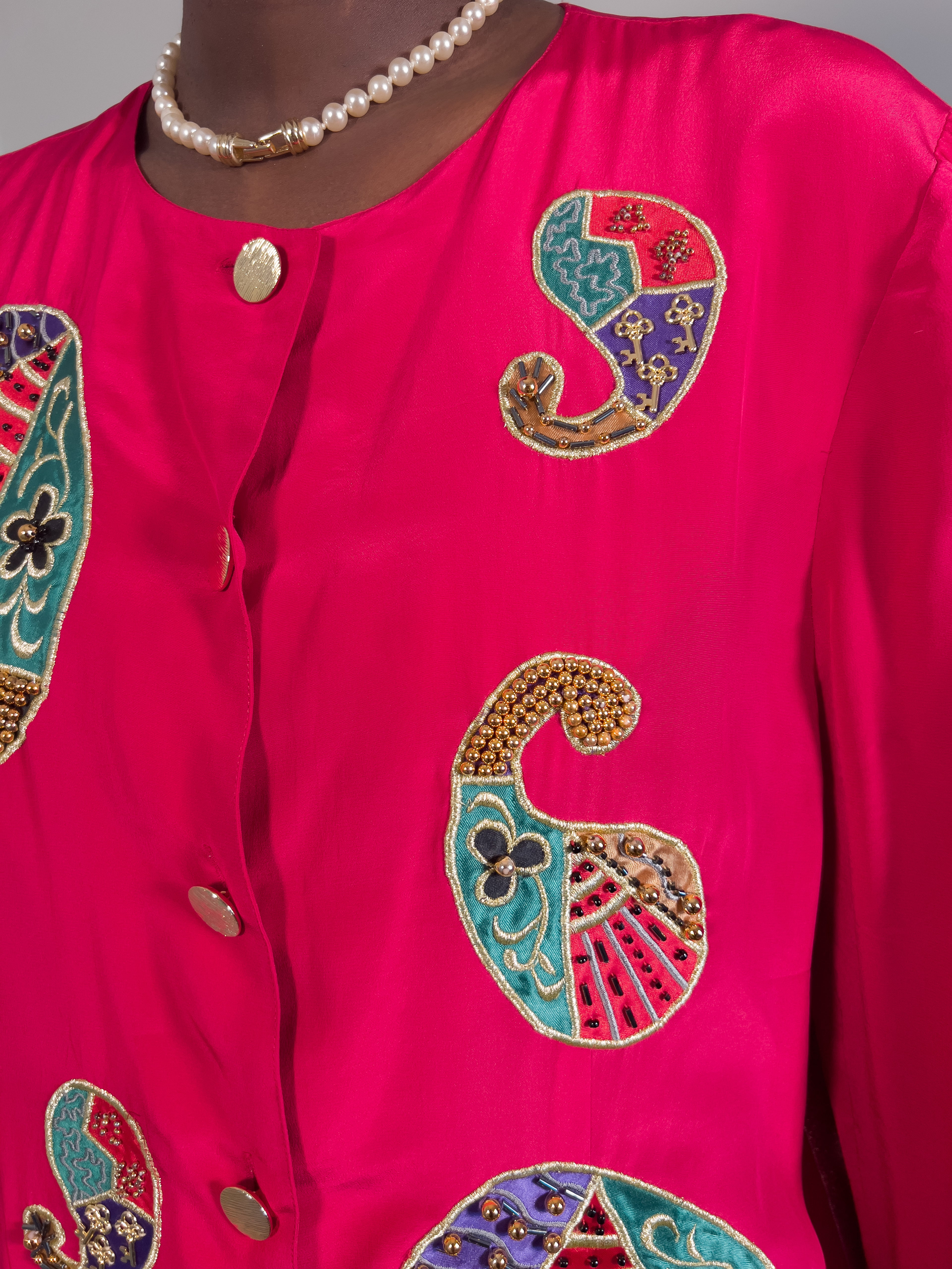 100% Silk 80s Blouse [M/L]
