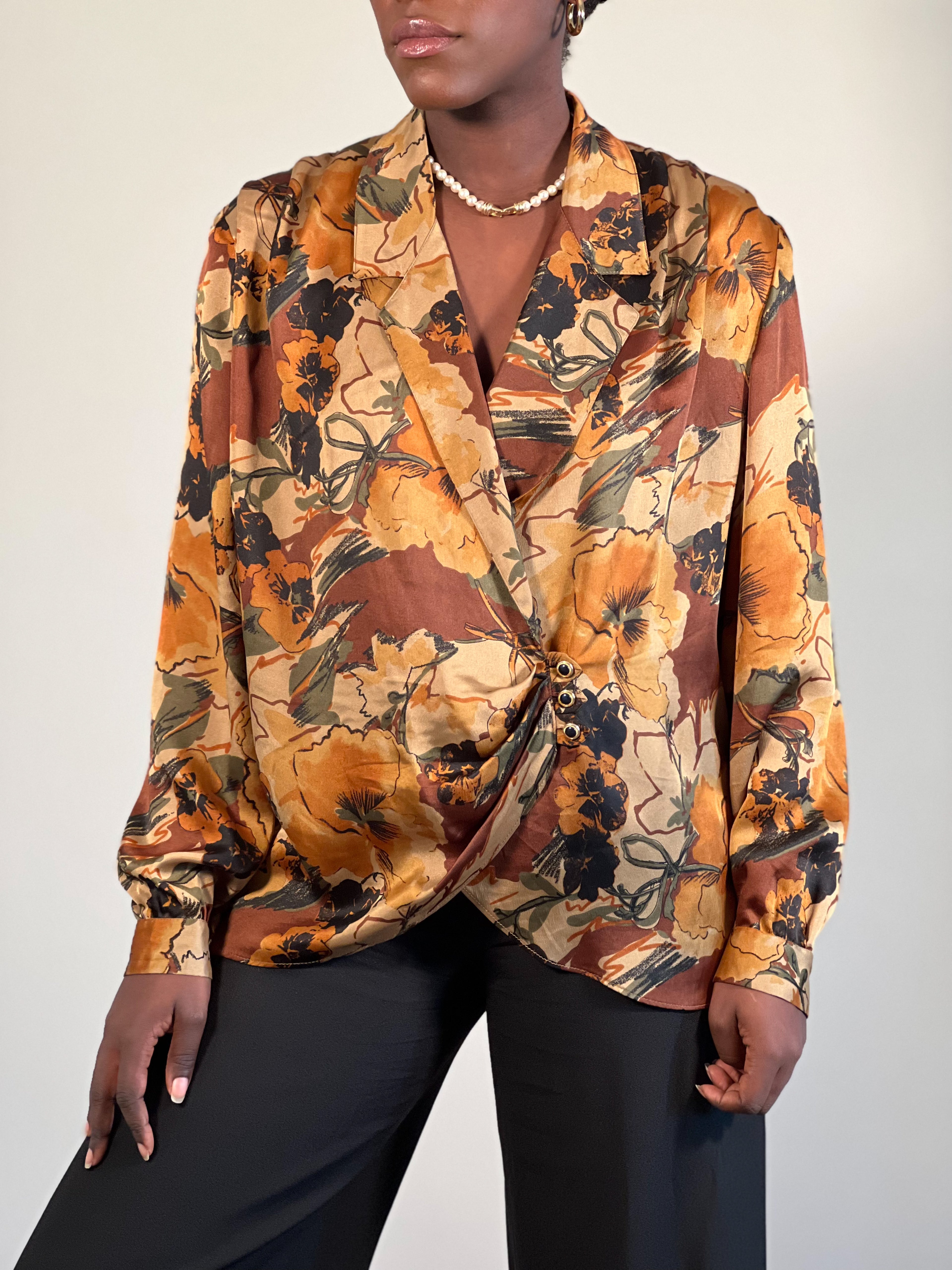 Dahlia 100% Silk Blouse [L]