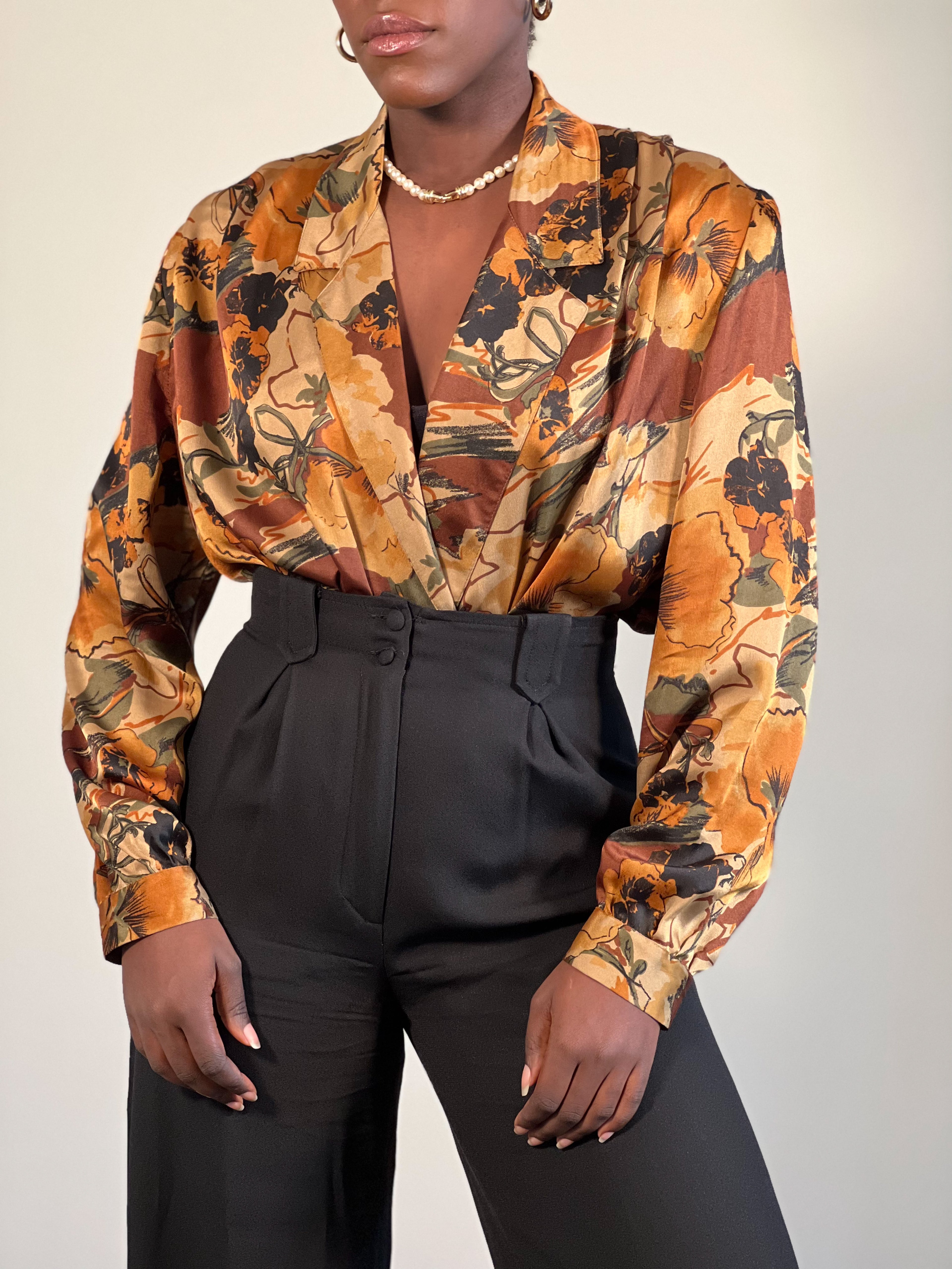 Dahlia 100% Silk Blouse [L]