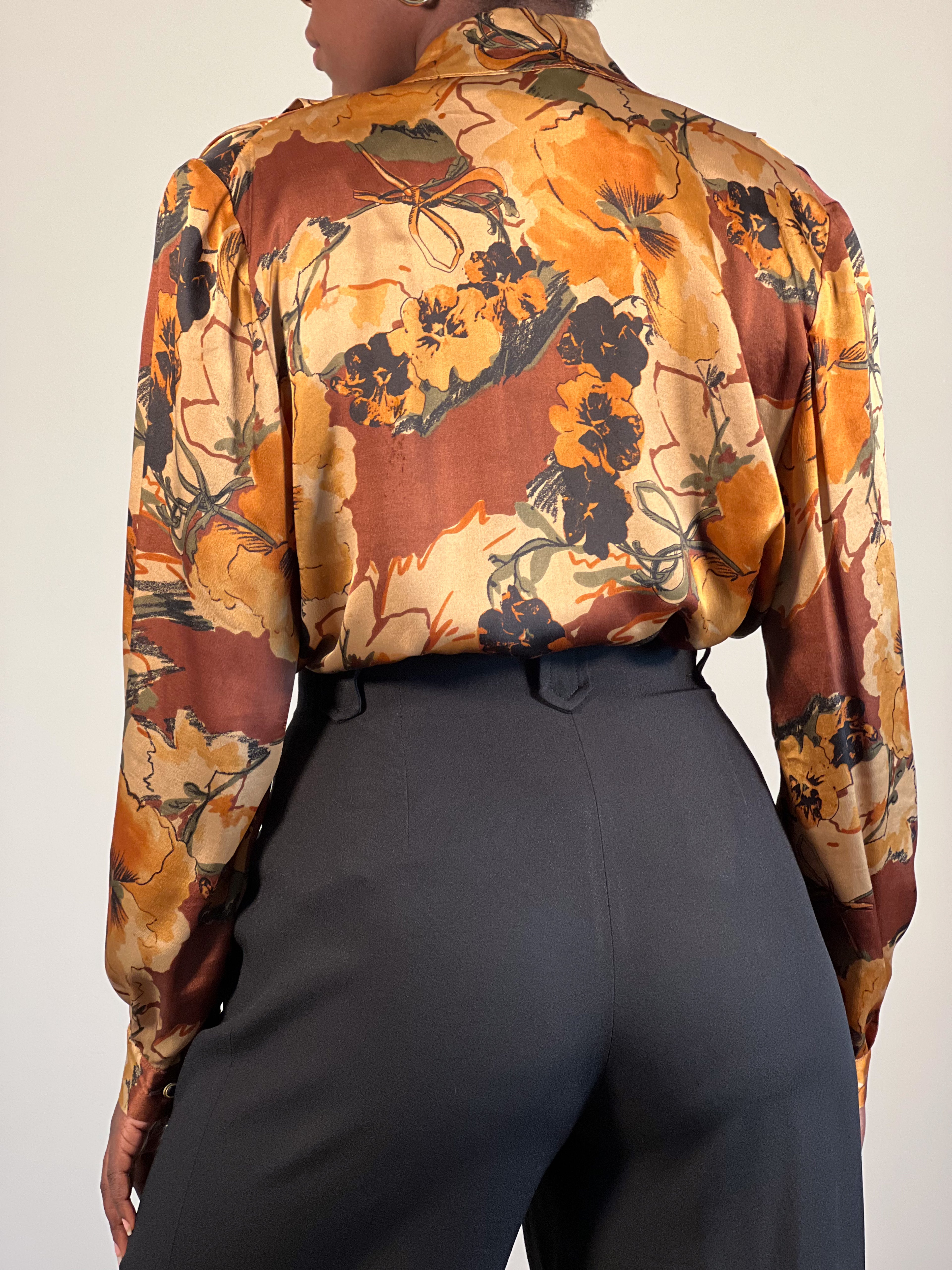 Dahlia 100% Silk Blouse [L]